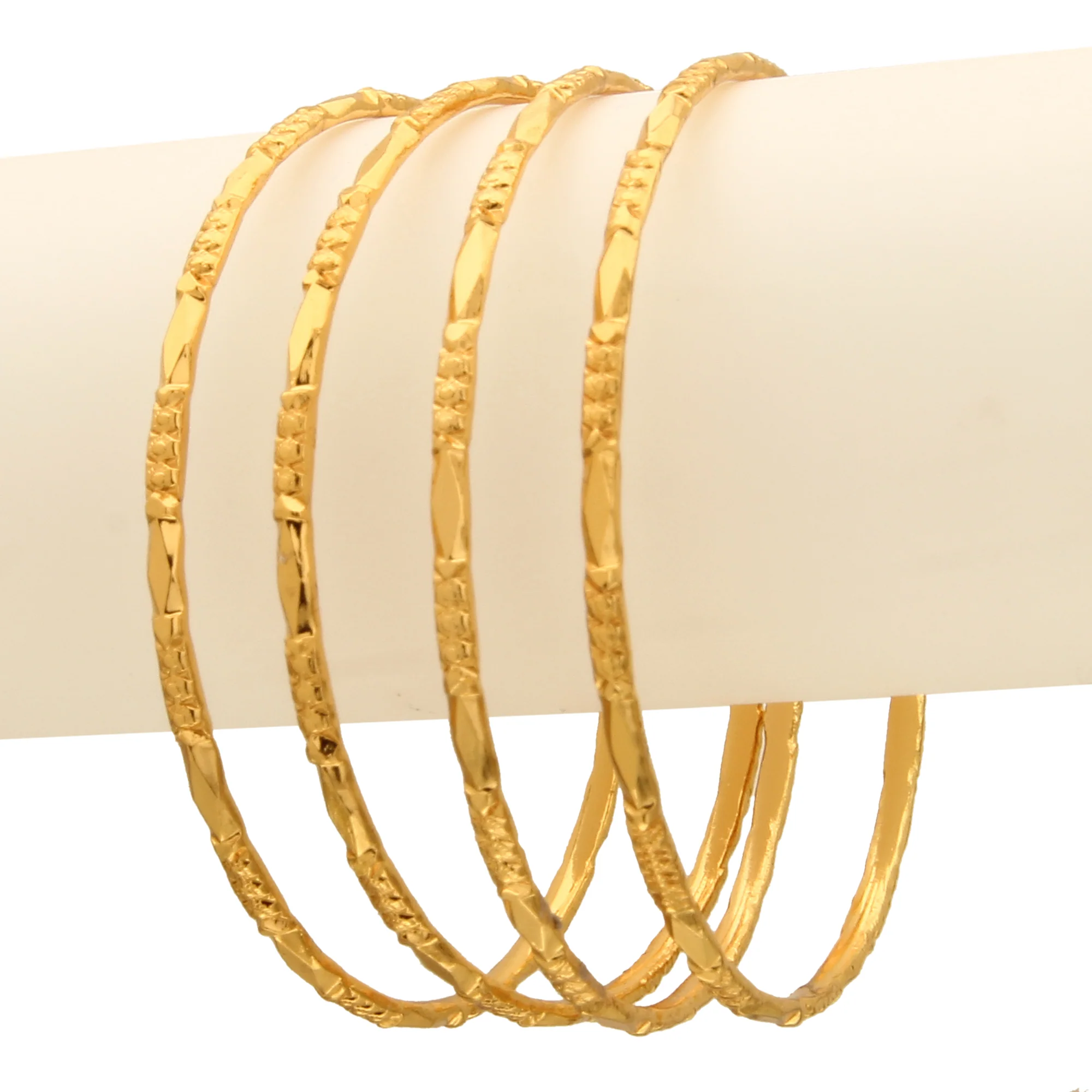 Buy Festive Collections: Micro Gold Finished Thin Bangles Set of 4 - Sasitrends - Image 4