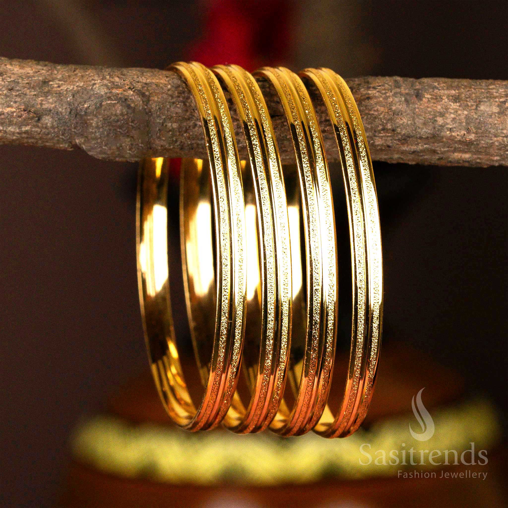 Buy Elegance Micro Gold Plated Bangles Set - Perfect For Traditional Occasion