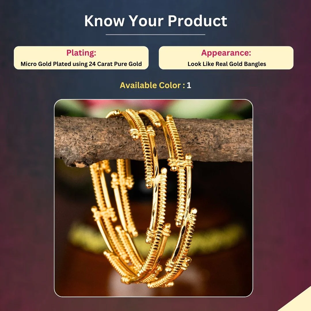 Buy Exquisite Micro Gold Plated Layers Design Bangles - Sasitrends - Image 2
