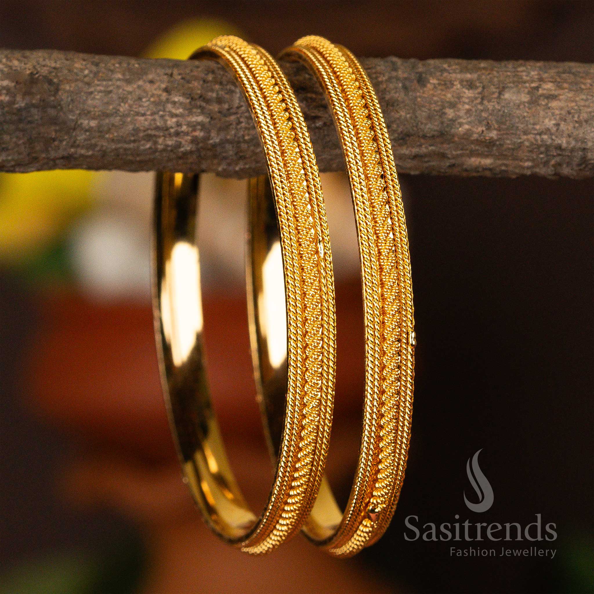Beautiful Traditional Micro Gold Plated Bangles - Perfect For All Occasion