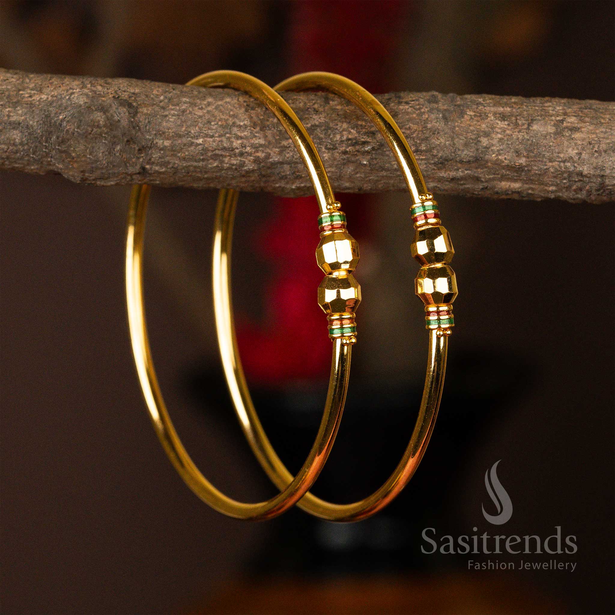 Buy New Arrival: Enameled Kada Micro Gold Plated Bangles - Sasitrends