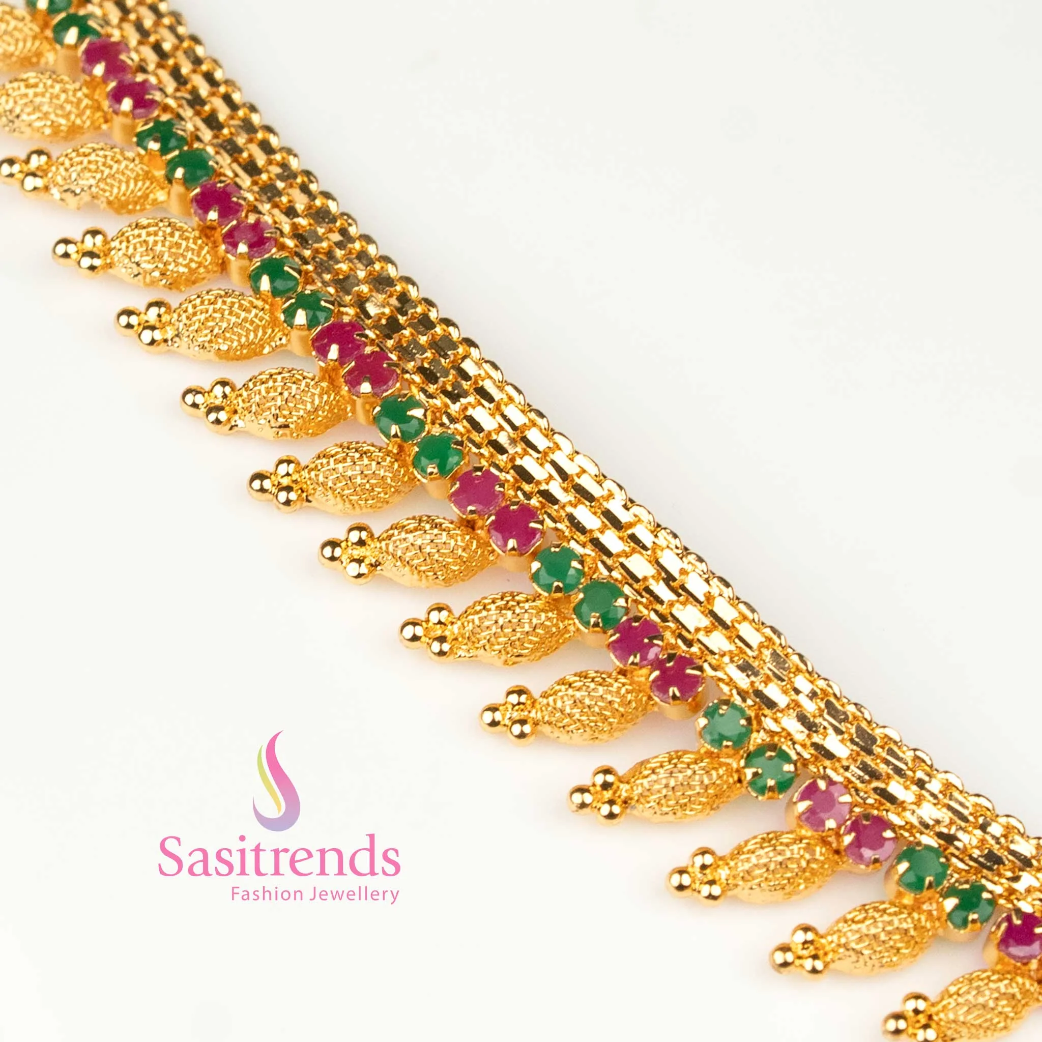 Sasitrends Tilak-inspired Micro Gold Plated AD Necklace for Elegant Traditional Charm - Image 4