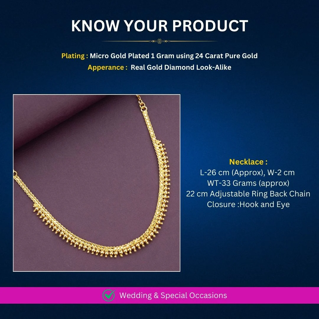 Micro Gold-Plated Golden Ball Traditional Necklace - Sasitrends - Image 3