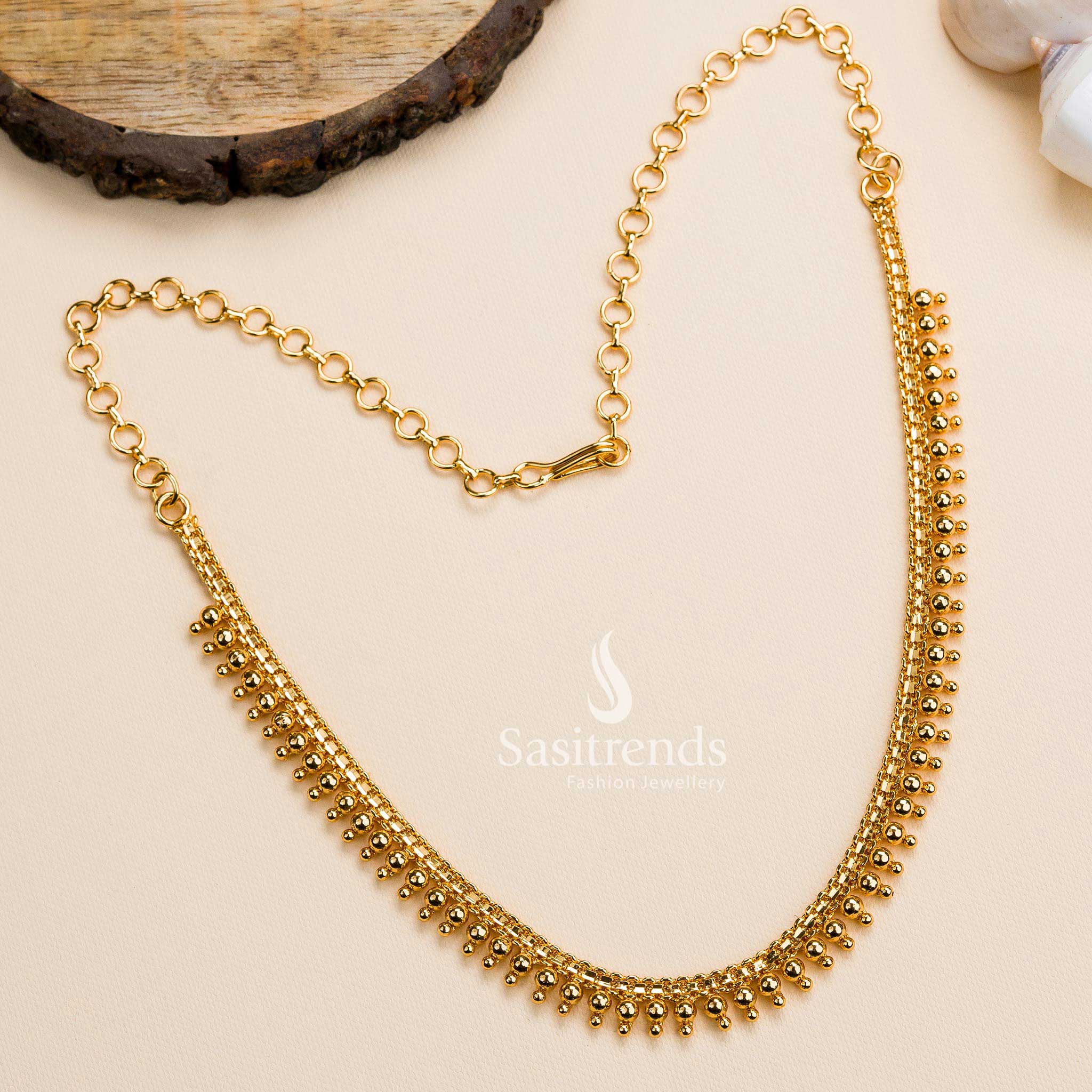 Micro Gold-Plated Golden Ball Traditional Necklace - Sasitrends - Image 4