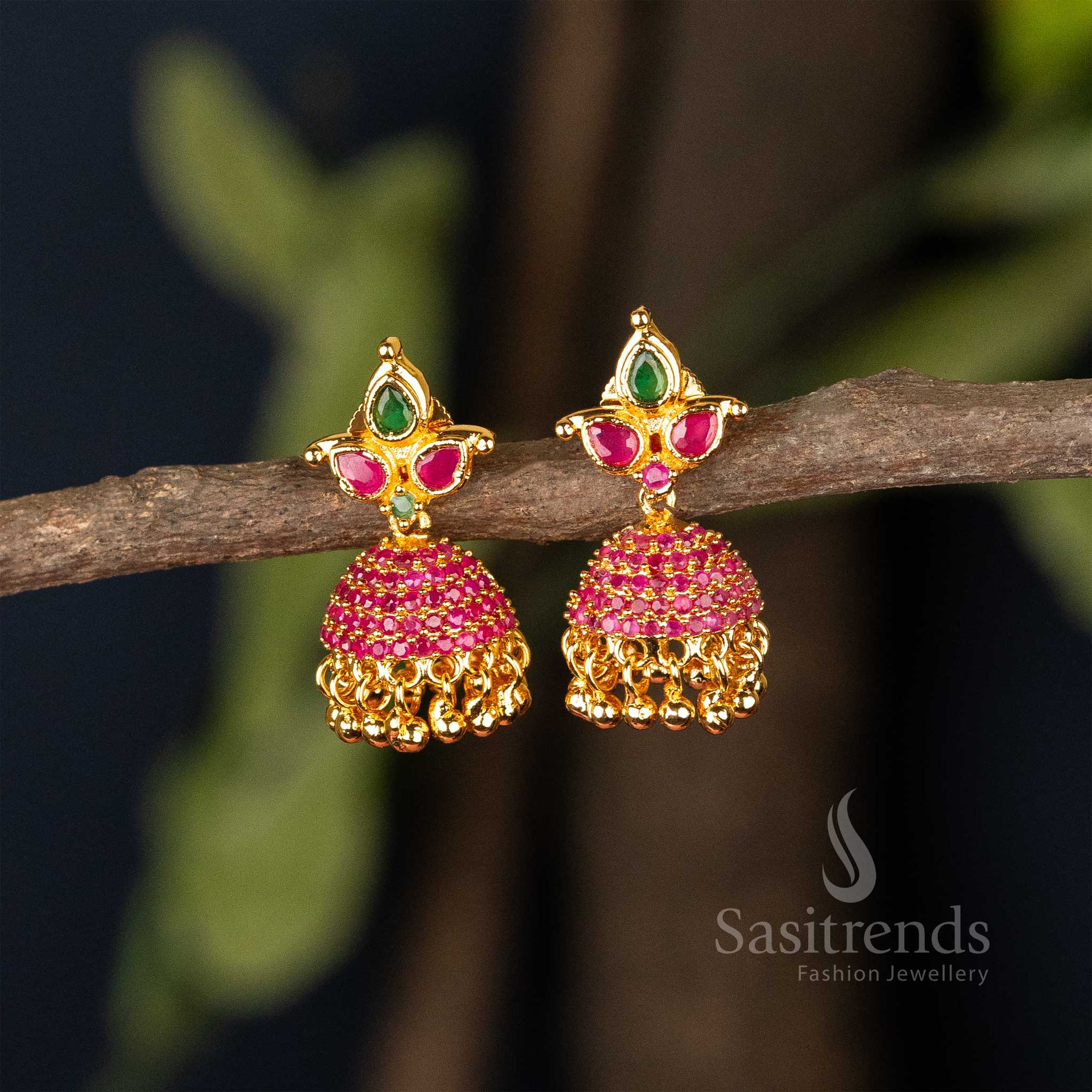 Beautiful Micro Gold Plated Traditional Elegance Jhumka Earrings