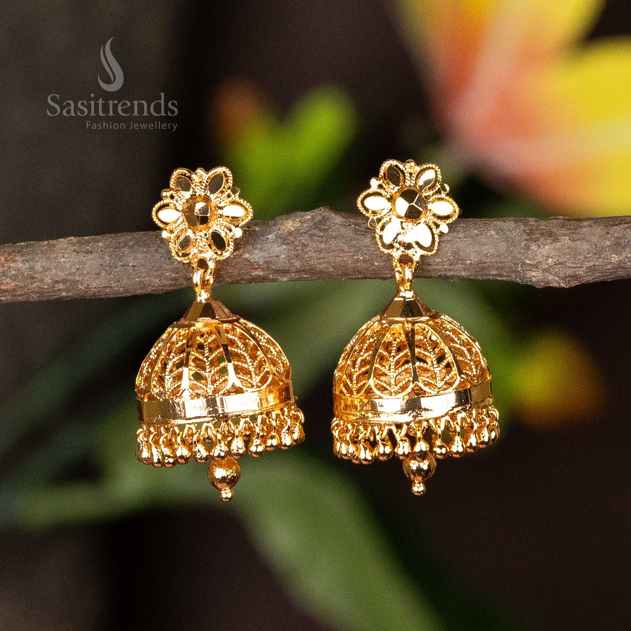Fantastic Micro Gold Plated Traditional Jhumka Earrings - Perfect For All Traditional Occasion