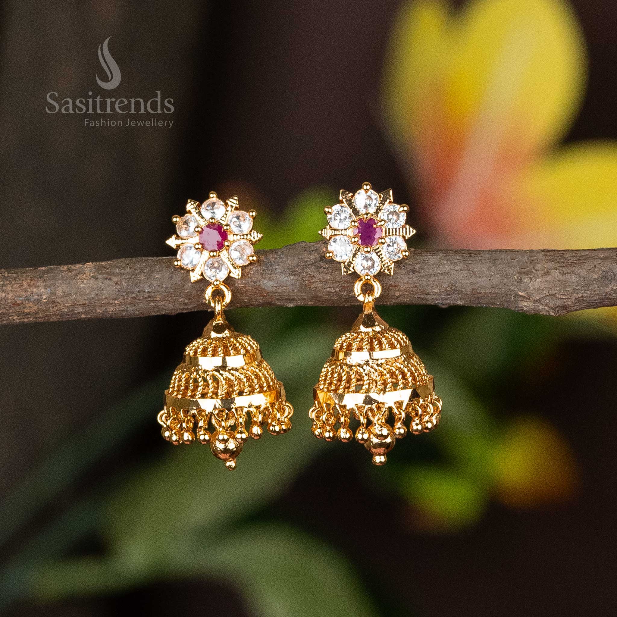 Fantastic Micro Gold Plated Traditional Jhumka Earrings - Perfect For All Traditional Occasion - Image 3