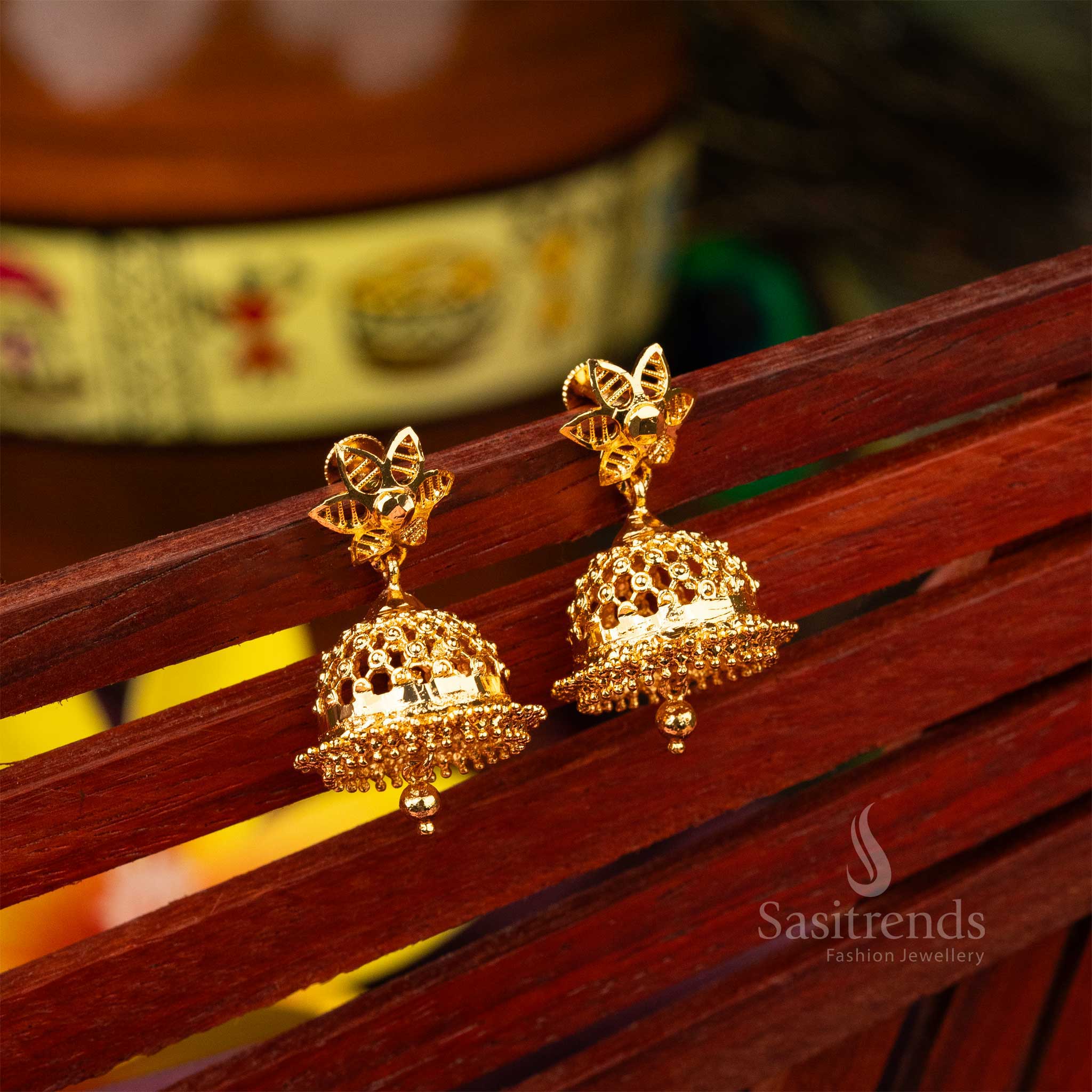 Fantastic Micro Gold Plated Traditional Jhumka Earrings - Perfect For All Traditional Occasion - Image 6