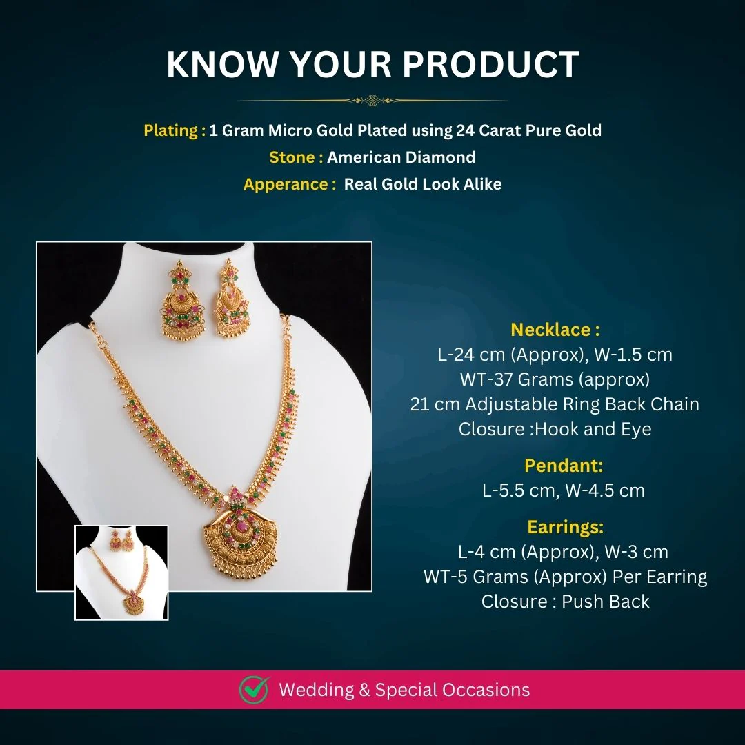 Sasitrends Traditional Tilak Pendant Necklace Set - Elegance Redefined - Image 3
