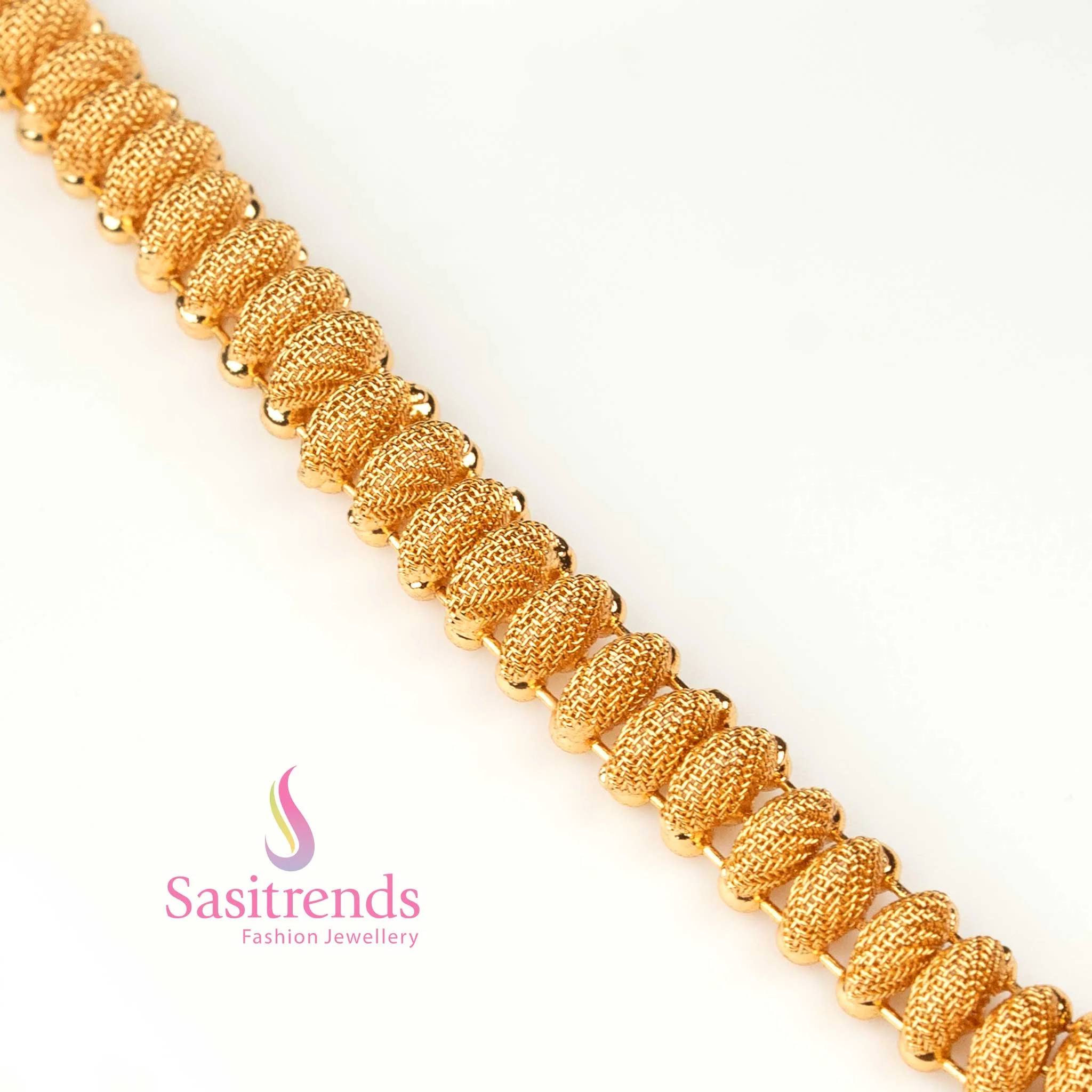 Sasitrends 1 Gram Micro Gold-Plated Necklace with Tilak-Shaped Pendant and AD Stones - Image 6