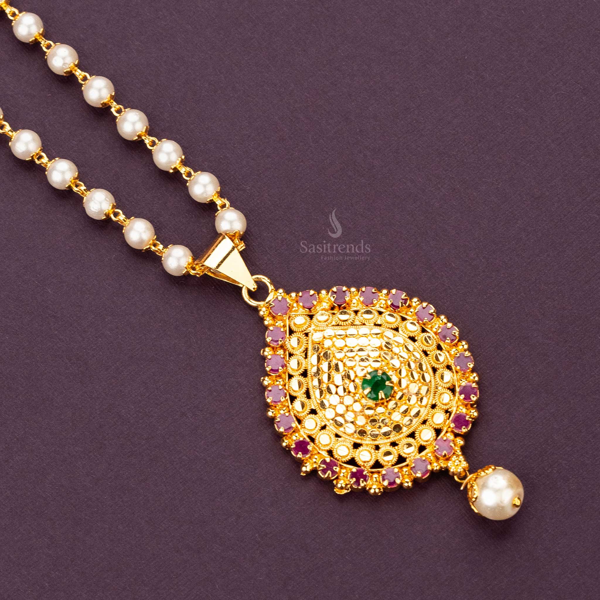 Exquisite Micro Gold Plated Emerald Pendant Necklace - Sasitrends - Image 2