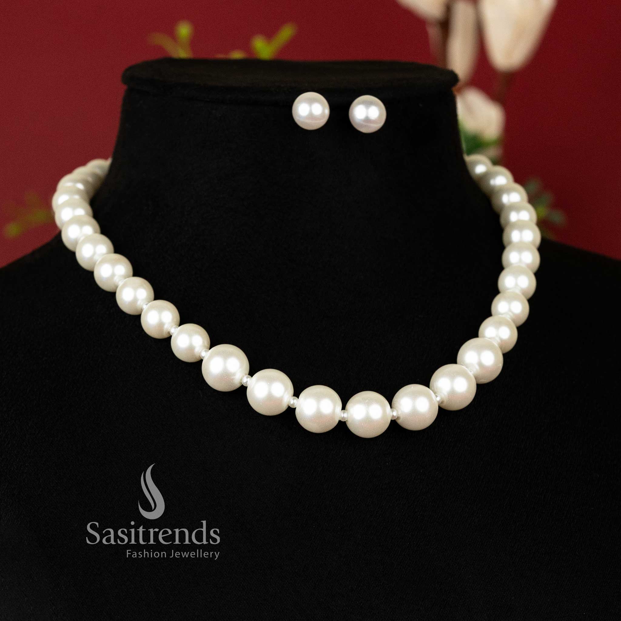 Regal Pearl Mala Necklace Jewellery Set - Latest Trendy