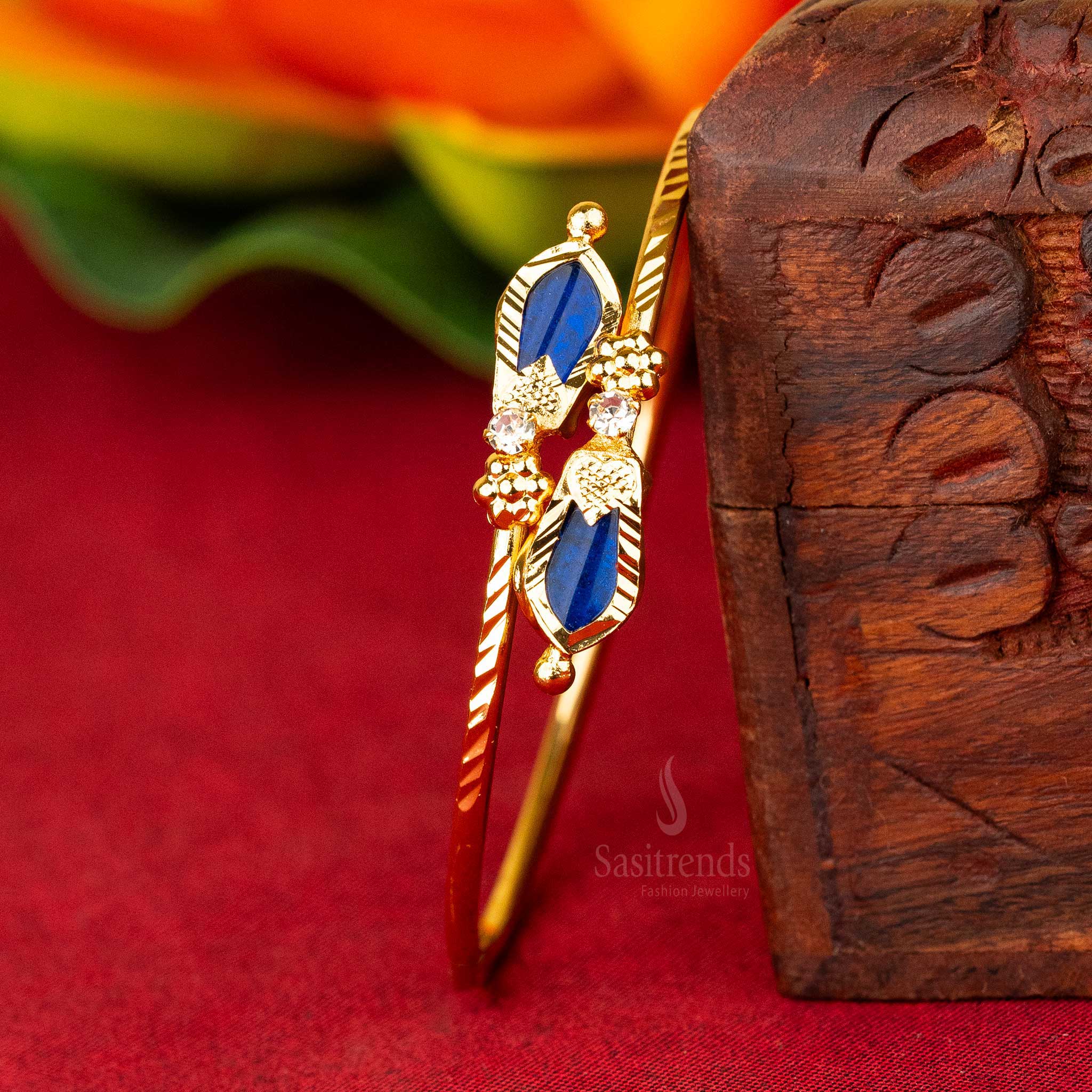 Traditional Micro Gold Plated Palakka Nagapadam Bracelet Bangles - Sasitrends - Image 4