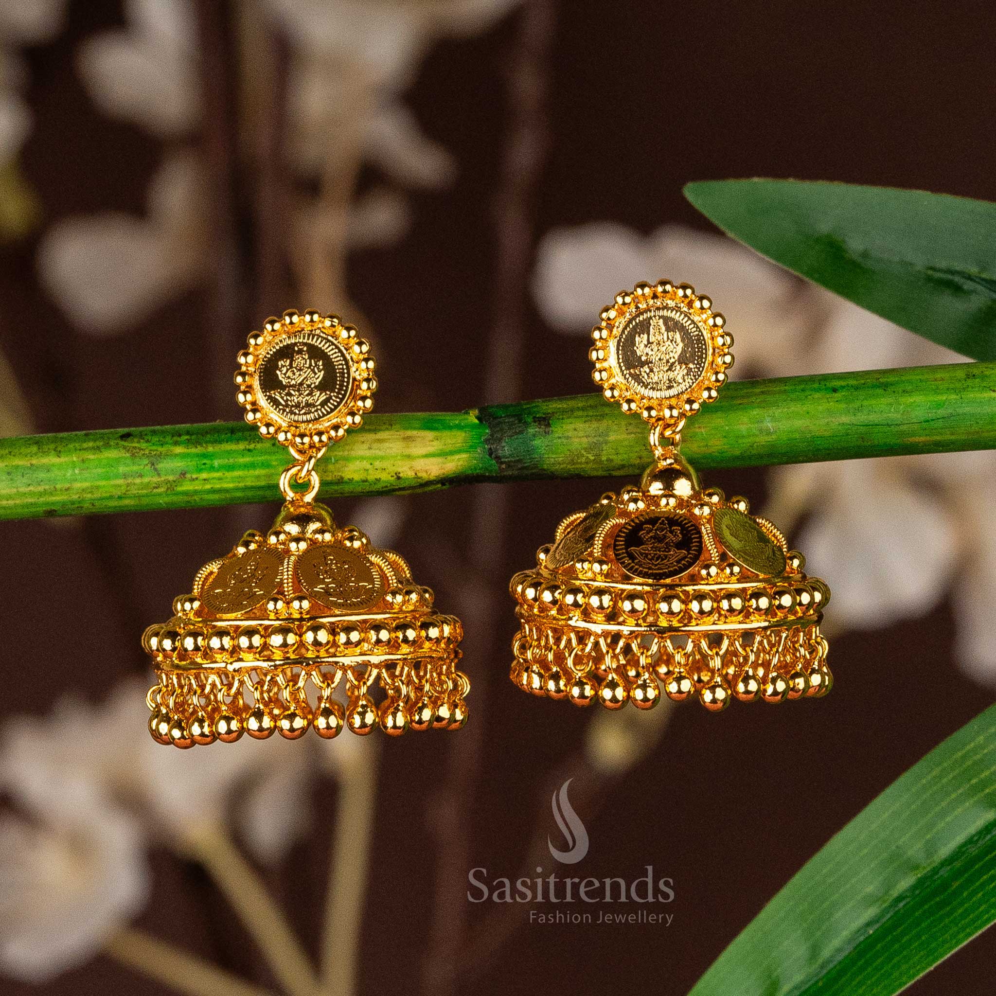 Exquisite Micro Gold Plated Kerala Style Jhumka Earrings - Traditional Elegance - Image 6