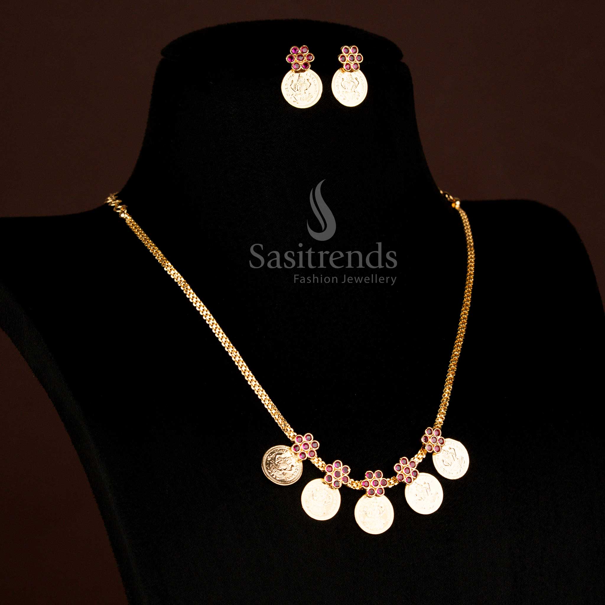 Guaranteed Micro Gold Plated Lakshmi Coin Necklace Jewellery Set | Kerala Traditional Jewellery