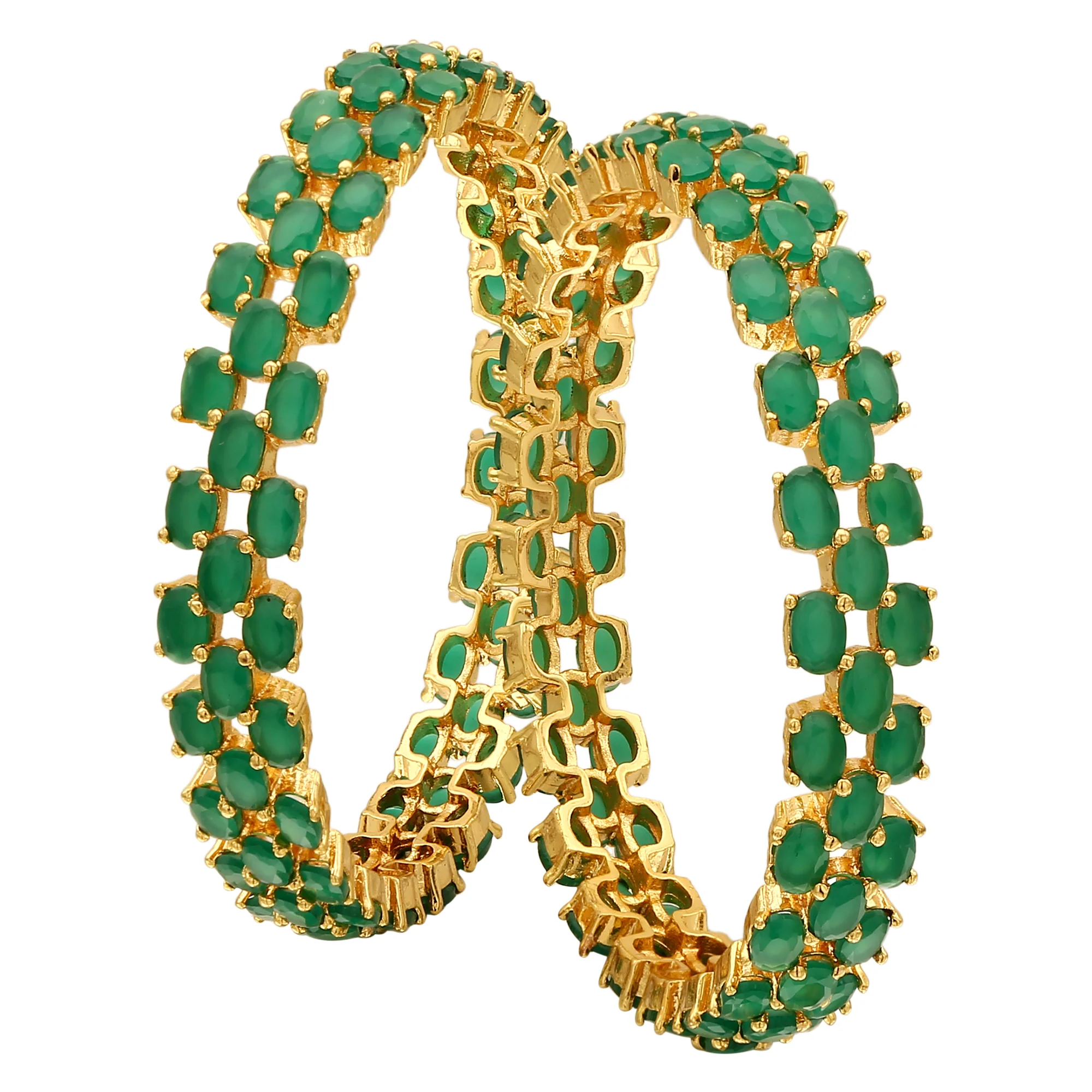 Micro Gold Plated American Diamond Stones CZ Design Bangles – Premium Traditional Wear Jewellery - Sasitrends - Image 4
