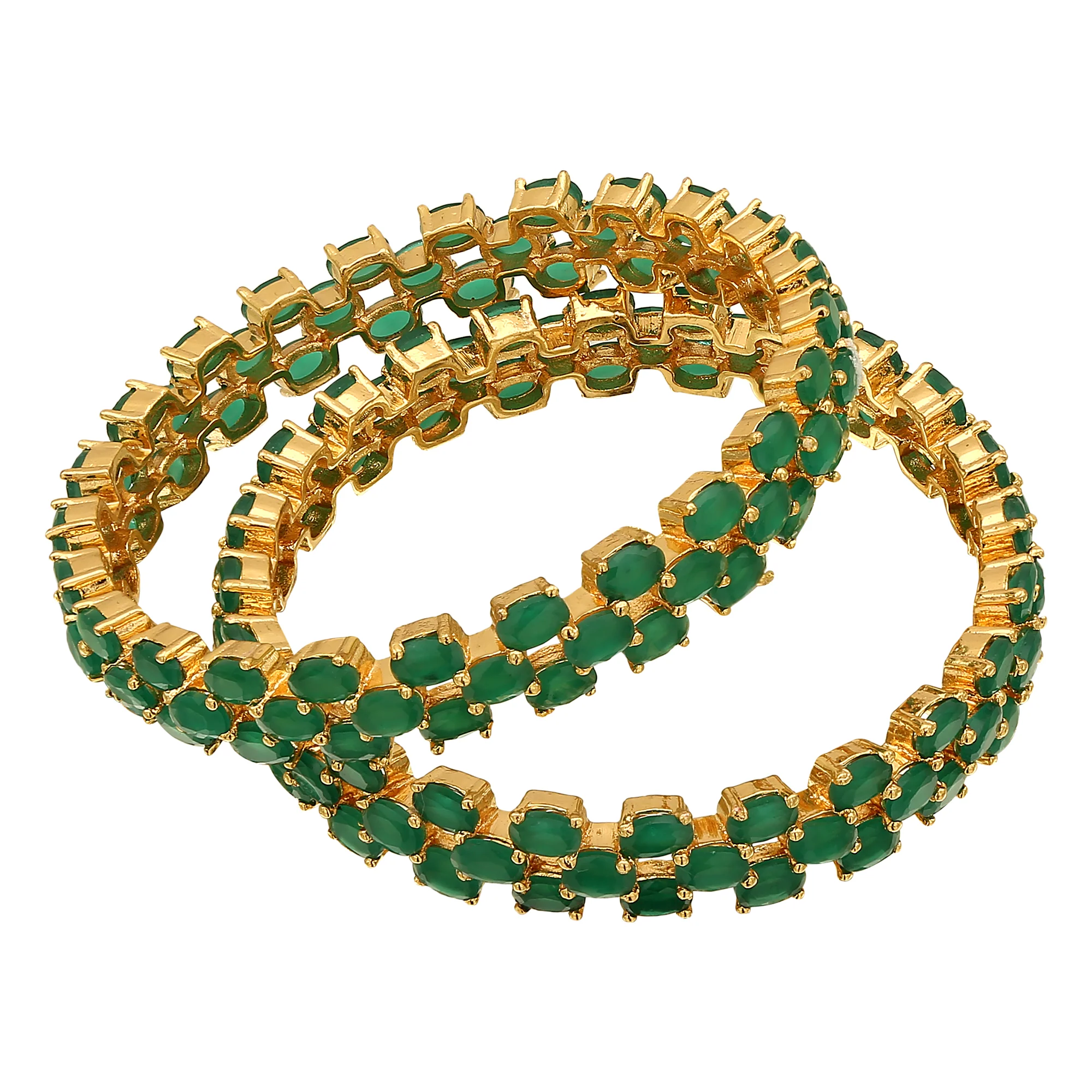 Micro Gold Plated American Diamond Stones CZ Design Bangles – Premium Traditional Wear Jewellery - Sasitrends - Image 5