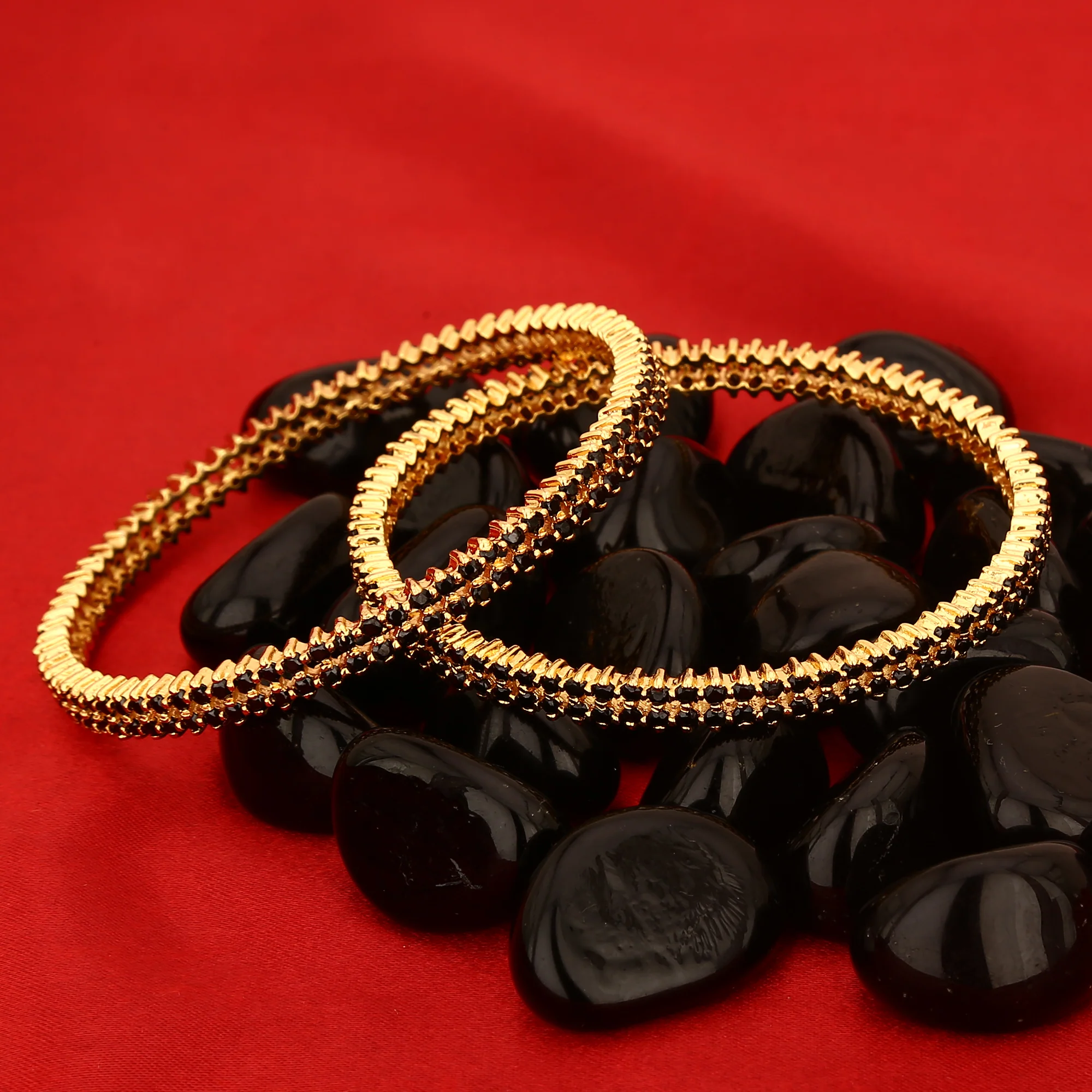 Elegant Two-Line American Diamond Micro Gold Plated Bangles with 1-Year Guarantee By Sasitrends - Image 11
