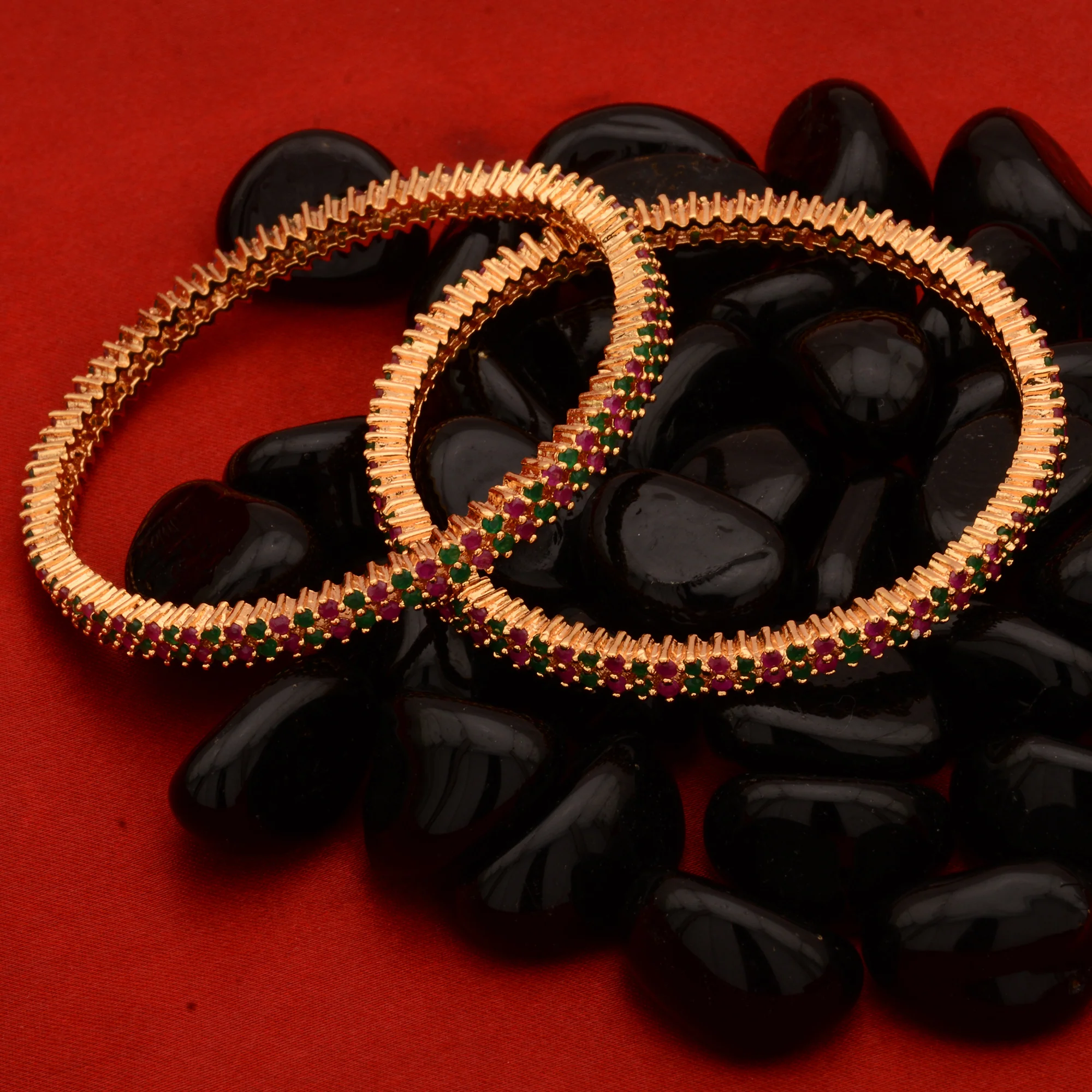 Elegant Two-Line American Diamond Micro Gold Plated Bangles with 1-Year Guarantee By Sasitrends - Image 12
