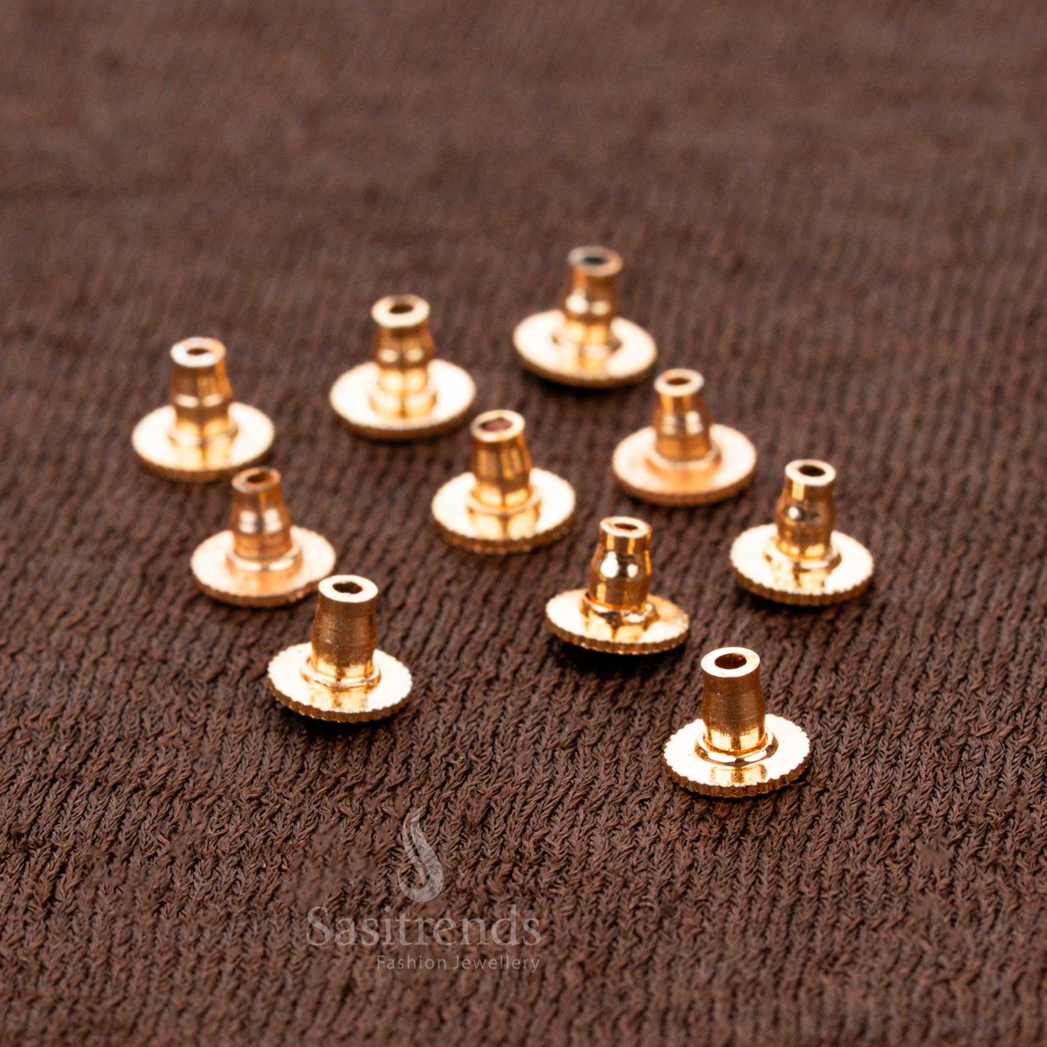 Premium Brass Back Push Set – Micro Gold, Rose Gold & Silver Plated Triple Finish Earring Back Support Stoppers for Studs and Jhumkas – High Grip and Durable Locking Design for Daily Use - Sasitrends - Image 4