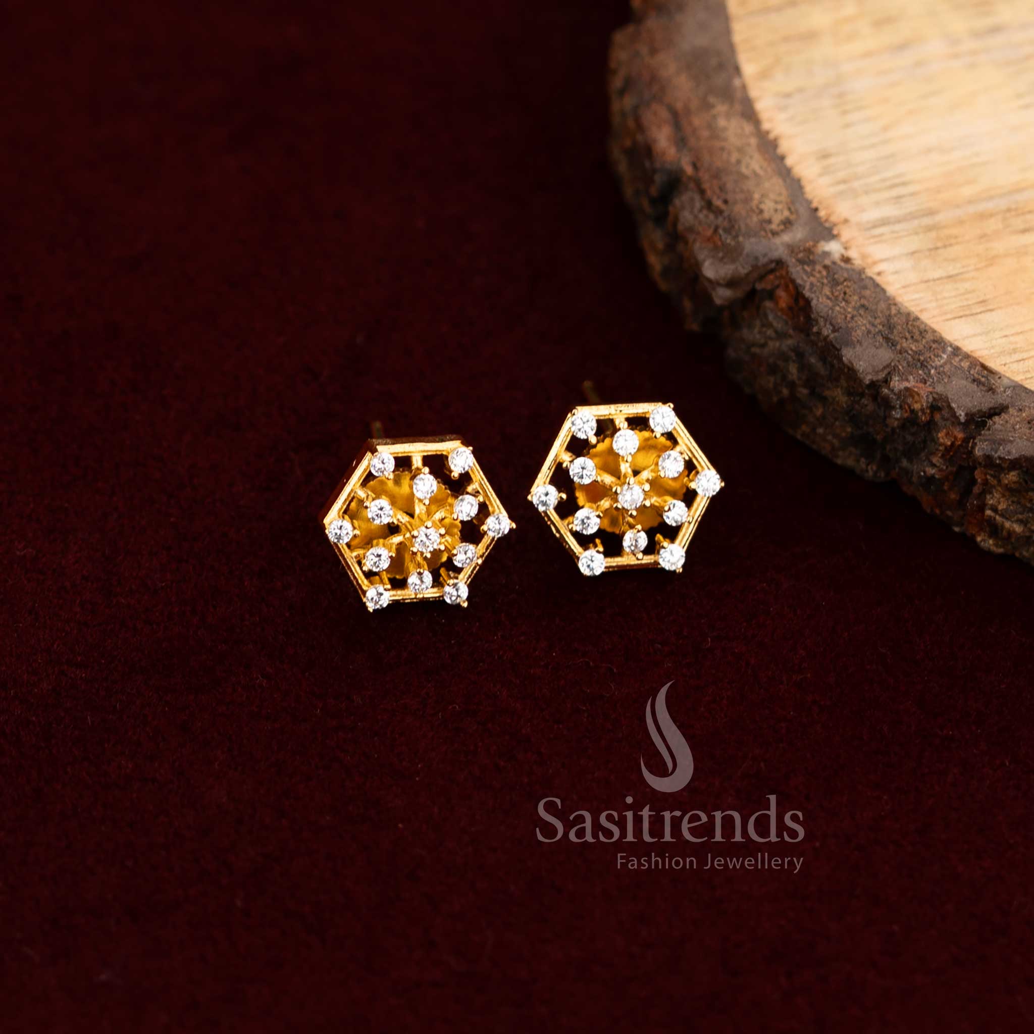 Wonderful Collection of American Diamond Round Stud Earrings – Elegant Sparkle for Every Occasion - Sasitrends - Image 8
