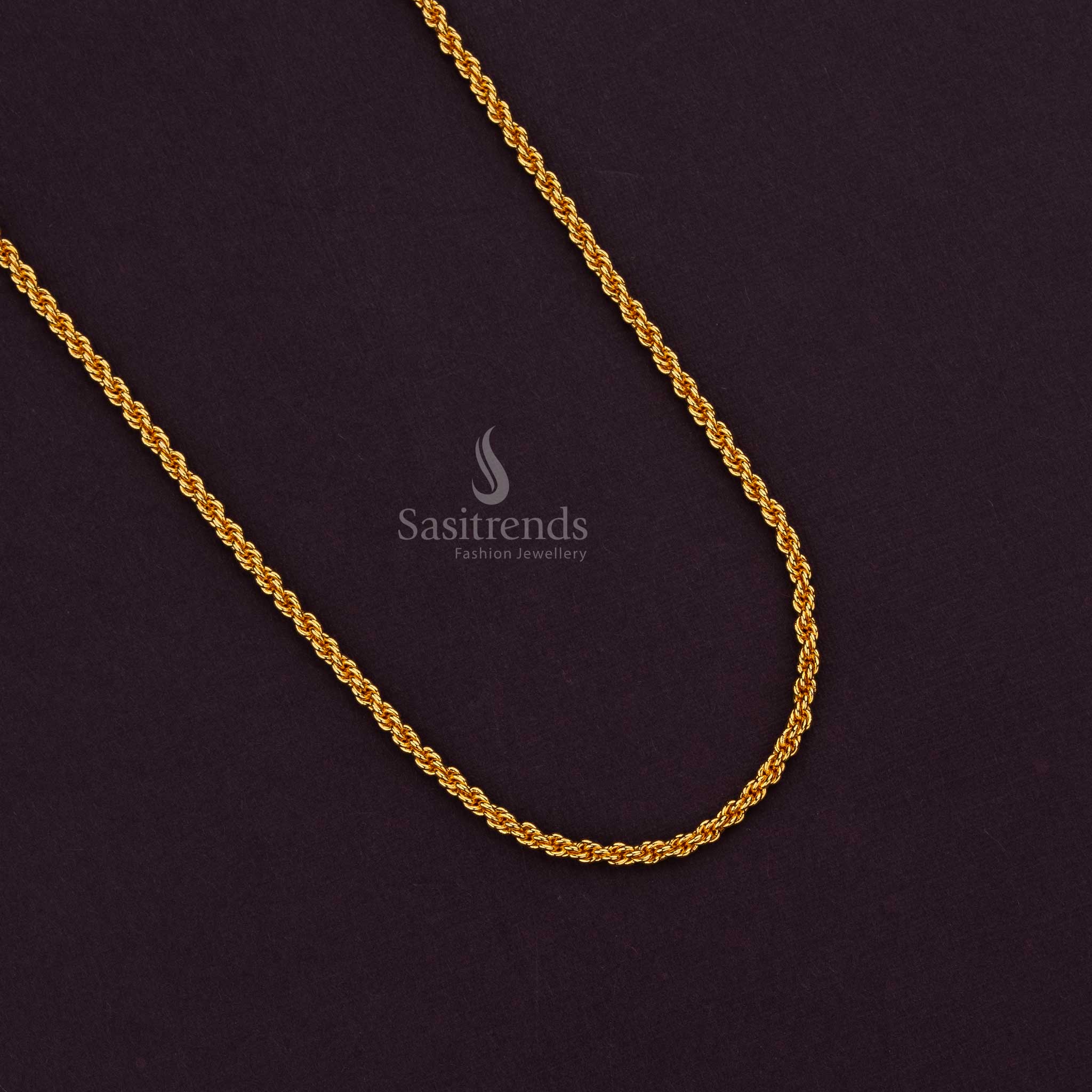 Stylish Micro Gold Plated Rope Twist Chain with Elegant Design – Look Like Real Gold - Sasitrends - Image 3