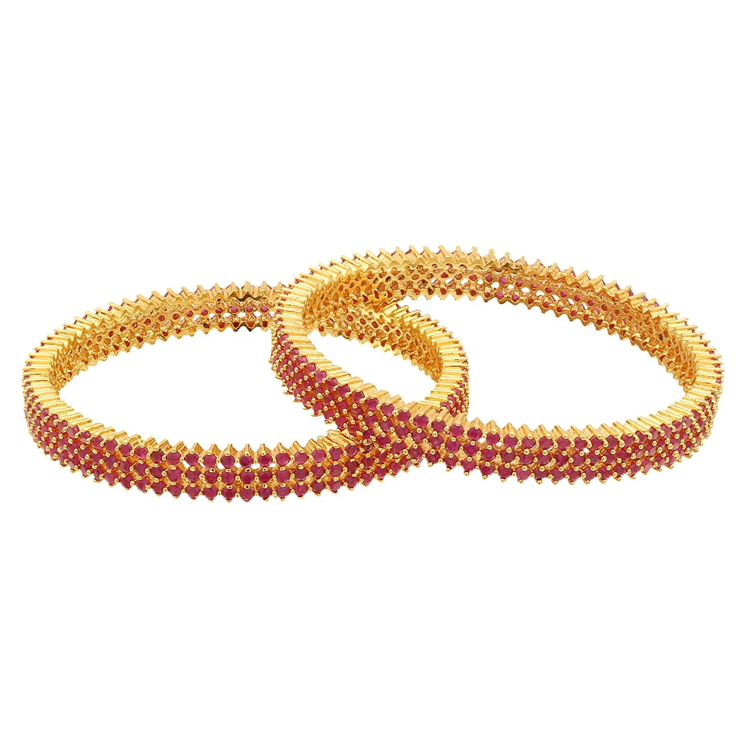 Three-Line American Diamond 1-Year Guaranteed Micro Gold Plated Bangles - Sasitrends - Image 5