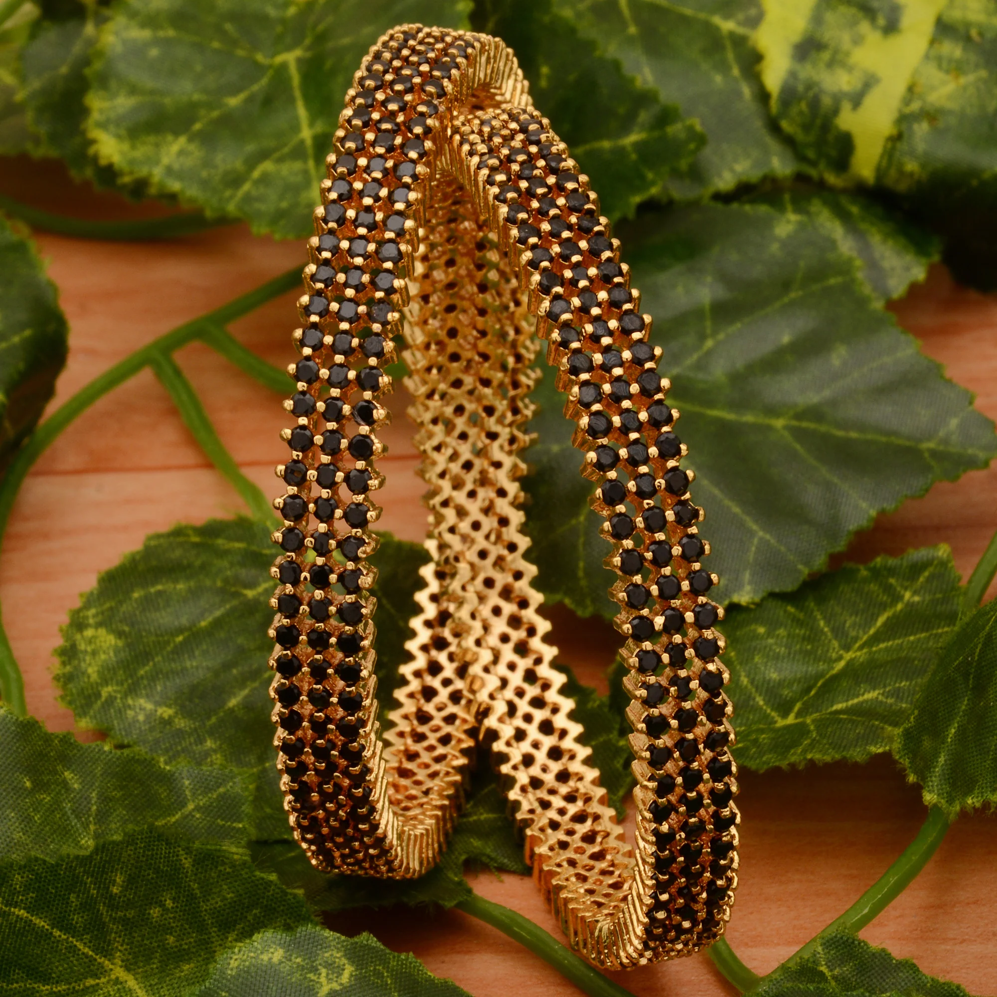 Three-Line American Diamond 1-Year Guaranteed Micro Gold Plated Bangles - Sasitrends - Image 8