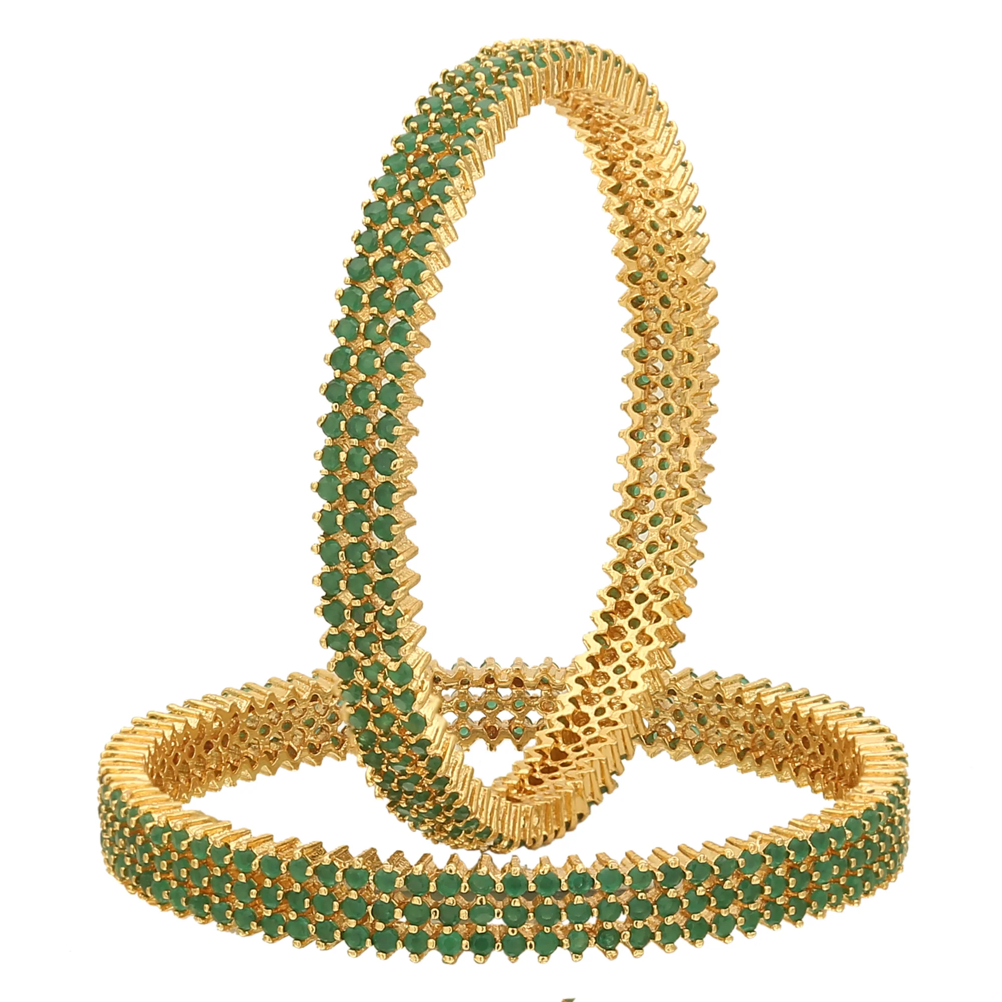 Three-Line American Diamond 1-Year Guaranteed Micro Gold Plated Bangles - Sasitrends - Image 9