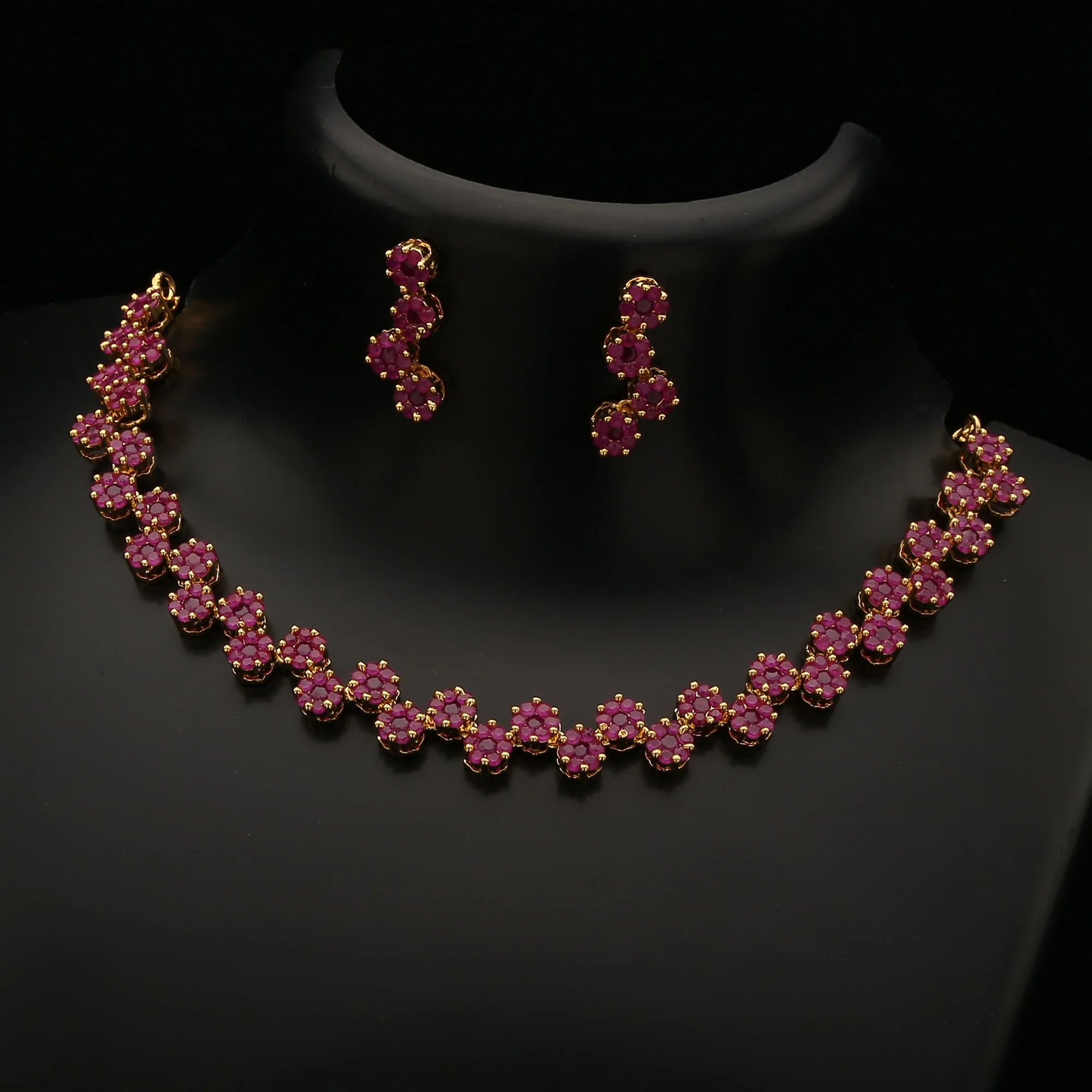 Stunning American Diamond Stone Necklace Jewellery Set for Women and Girls - Sasitrends - Image 7