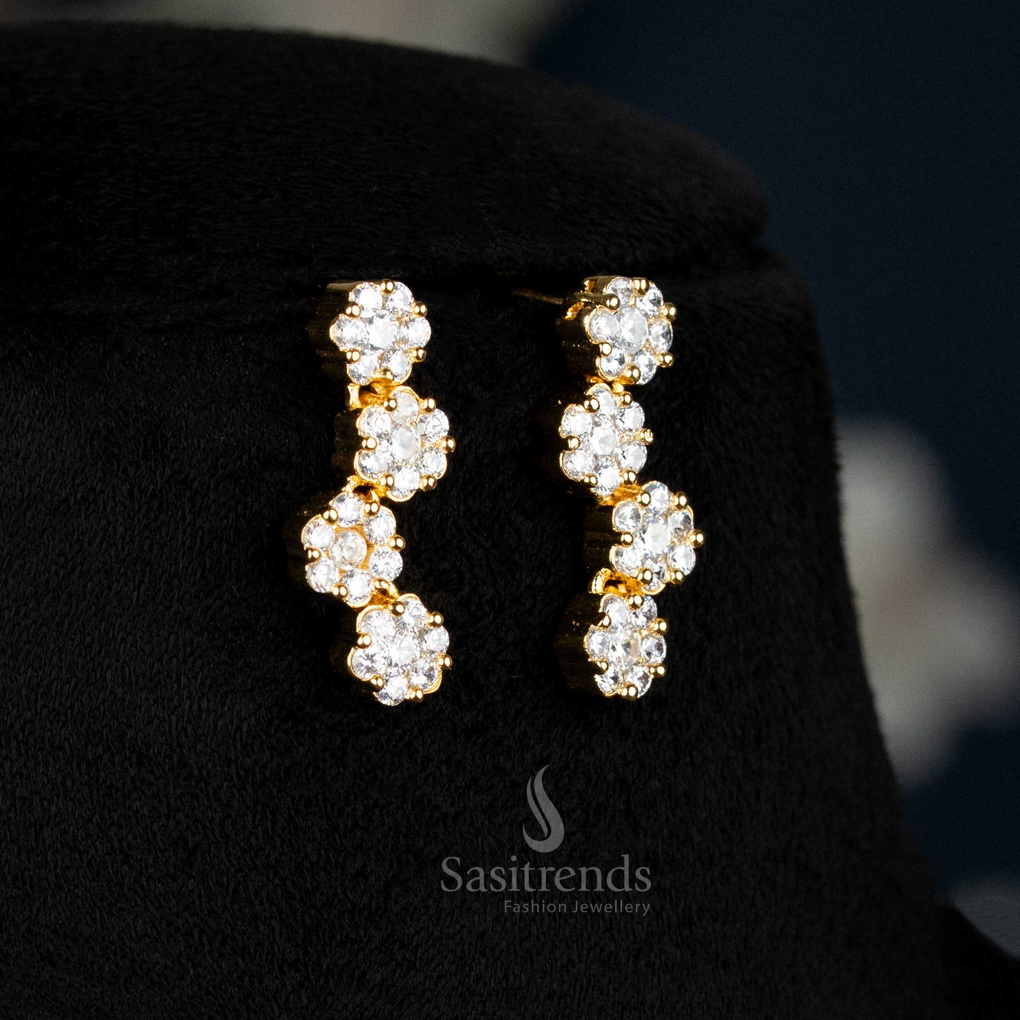 Stunning American Diamond Stone Necklace Jewellery Set for Women and Girls - Sasitrends - Image 9