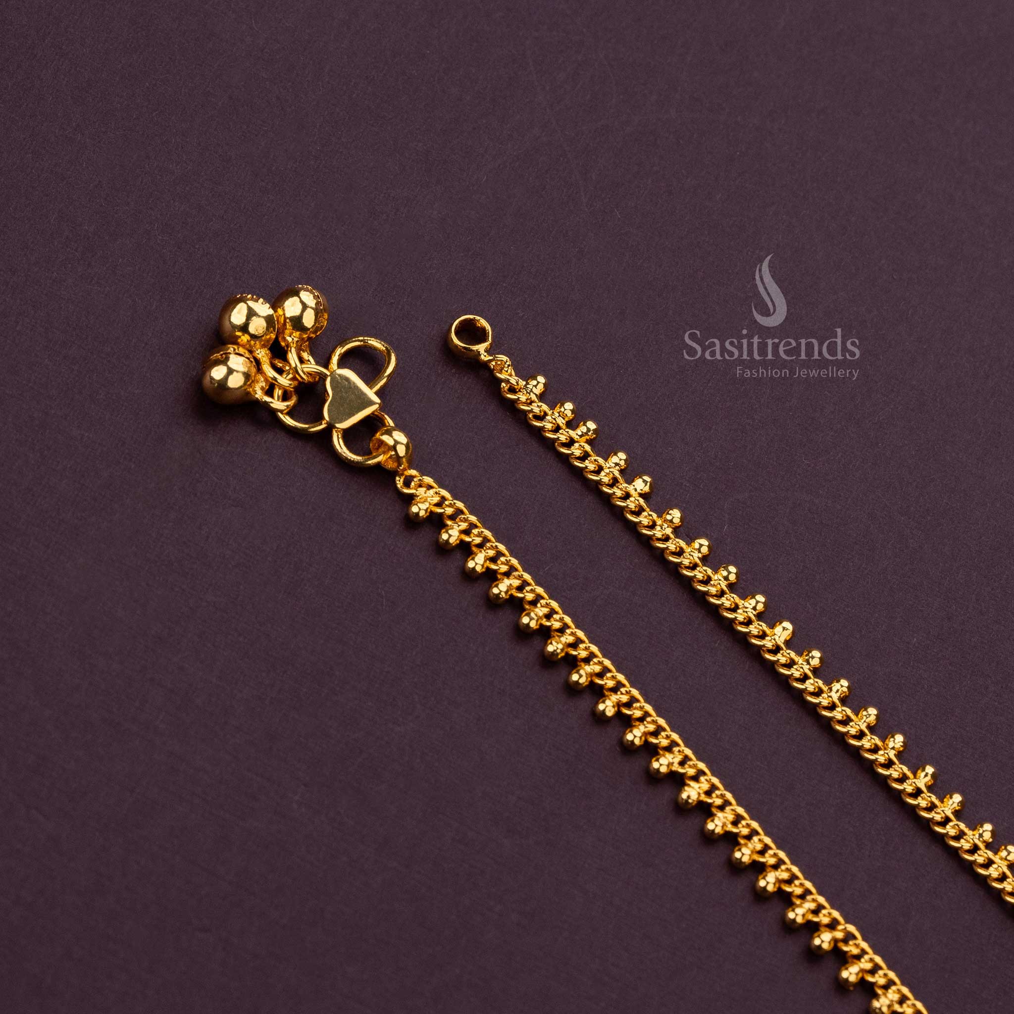 Guaranteed One Gram Micro Gold Plated Beaded Anklets - Sasitrends - Image 3