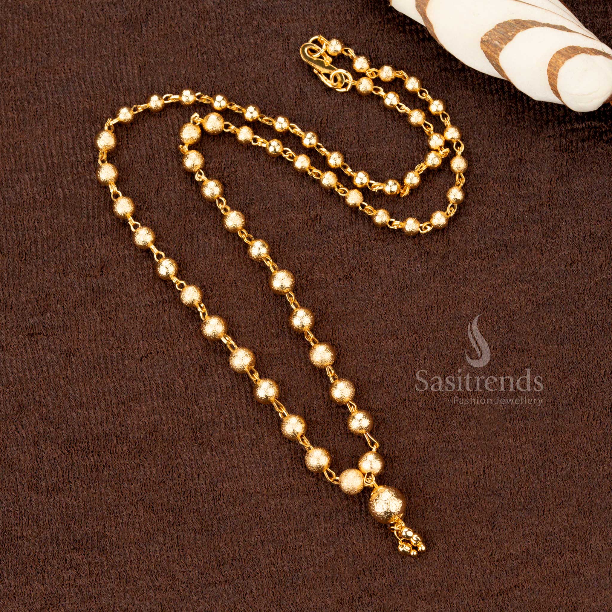Guaranteed to Look Like Real Gold Collection of Micro Gold Plated Ball Pattern 18 Inches Necklace For Traditional and Festive Wear - Sasitrends - Image 15