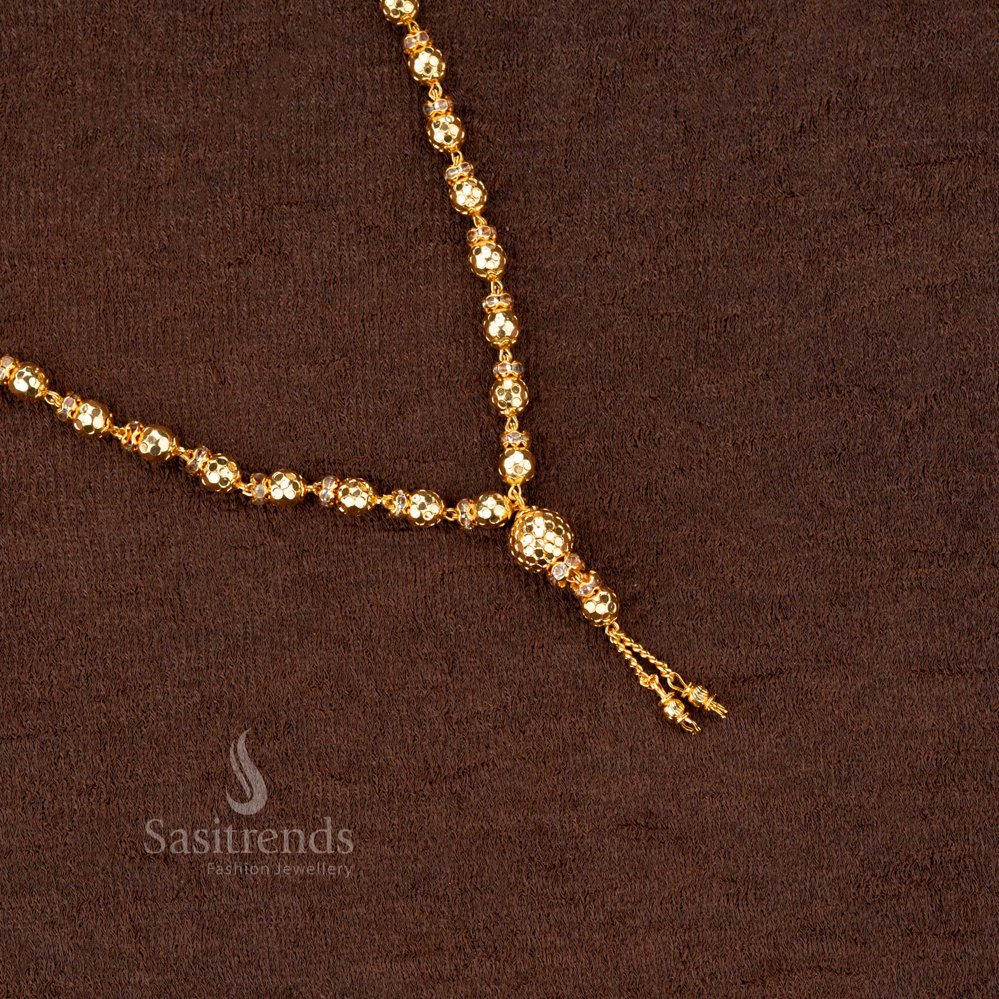 Guaranteed to Look Like Real Gold Collection of Micro Gold Plated Ball Pattern 18 Inches Necklace For Traditional and Festive Wear - Sasitrends - Image 7