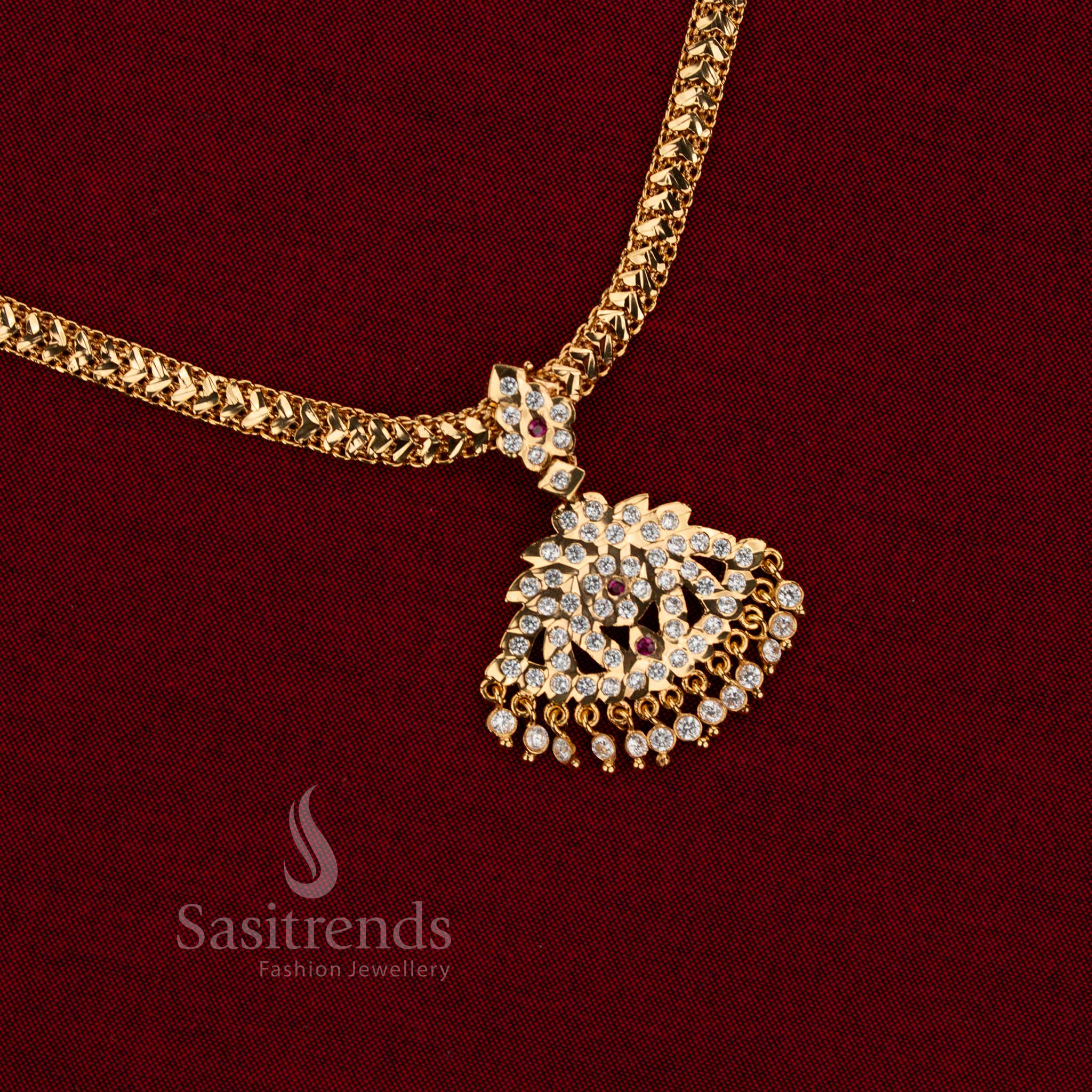 Traditional Impon Micro Gold Plated Gati Heart Chain with Different Designs of Pendant Necklace – Guaranteed with 24 Carat Pure Gold Look - Image 3