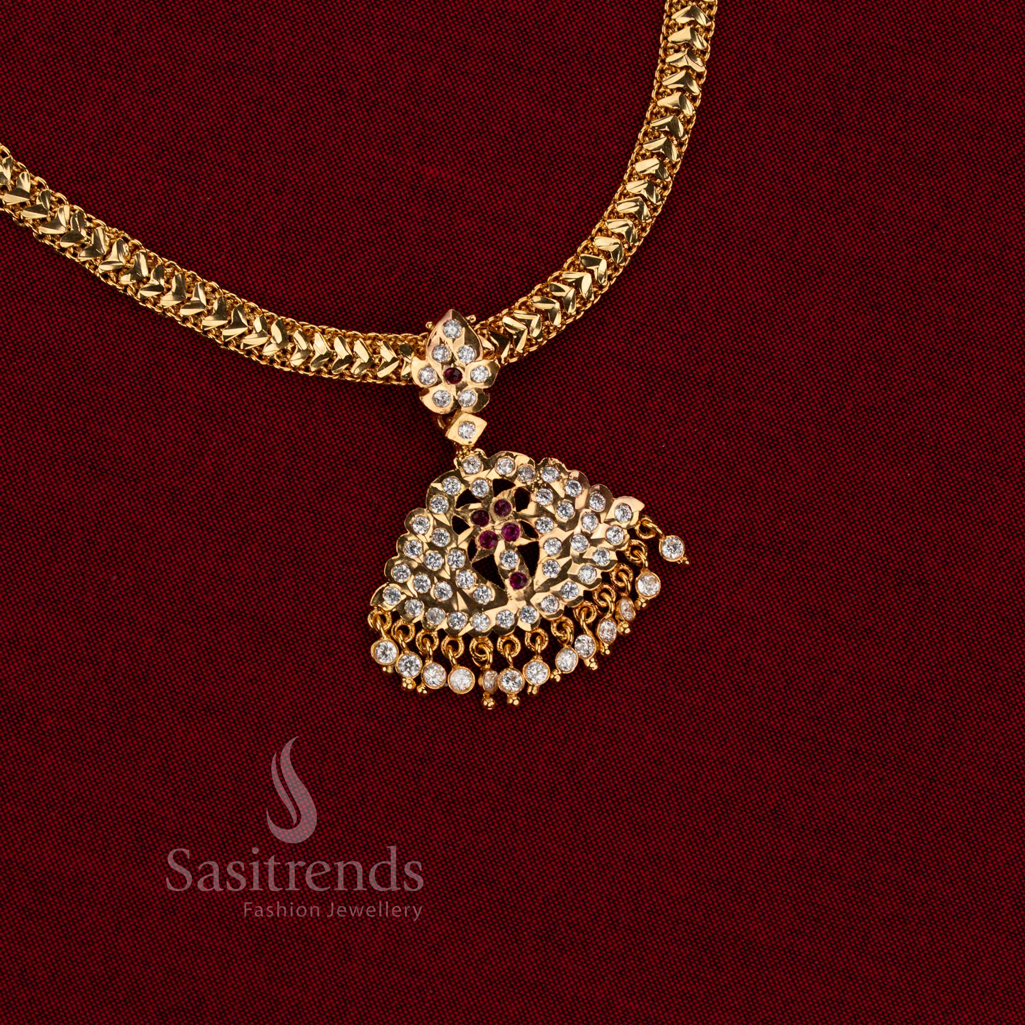Traditional Impon Micro Gold Plated Gati Heart Chain with Different Designs of Pendant Necklace – Guaranteed with 24 Carat Pure Gold Look - Image 6