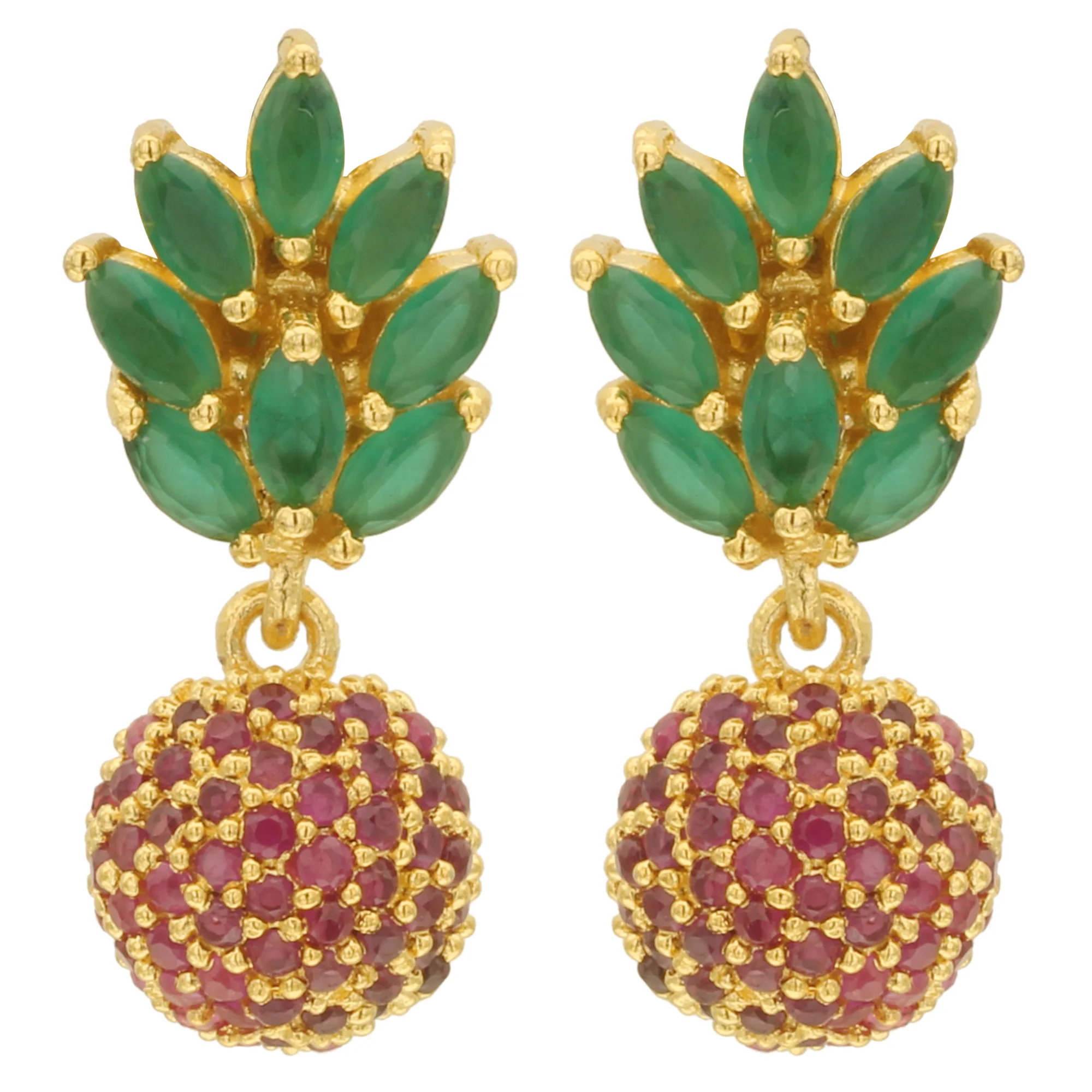 American Diamond Matte Gold Plated Bloom Cluster Stud Earrings for Women - Sasitrends - Image 14