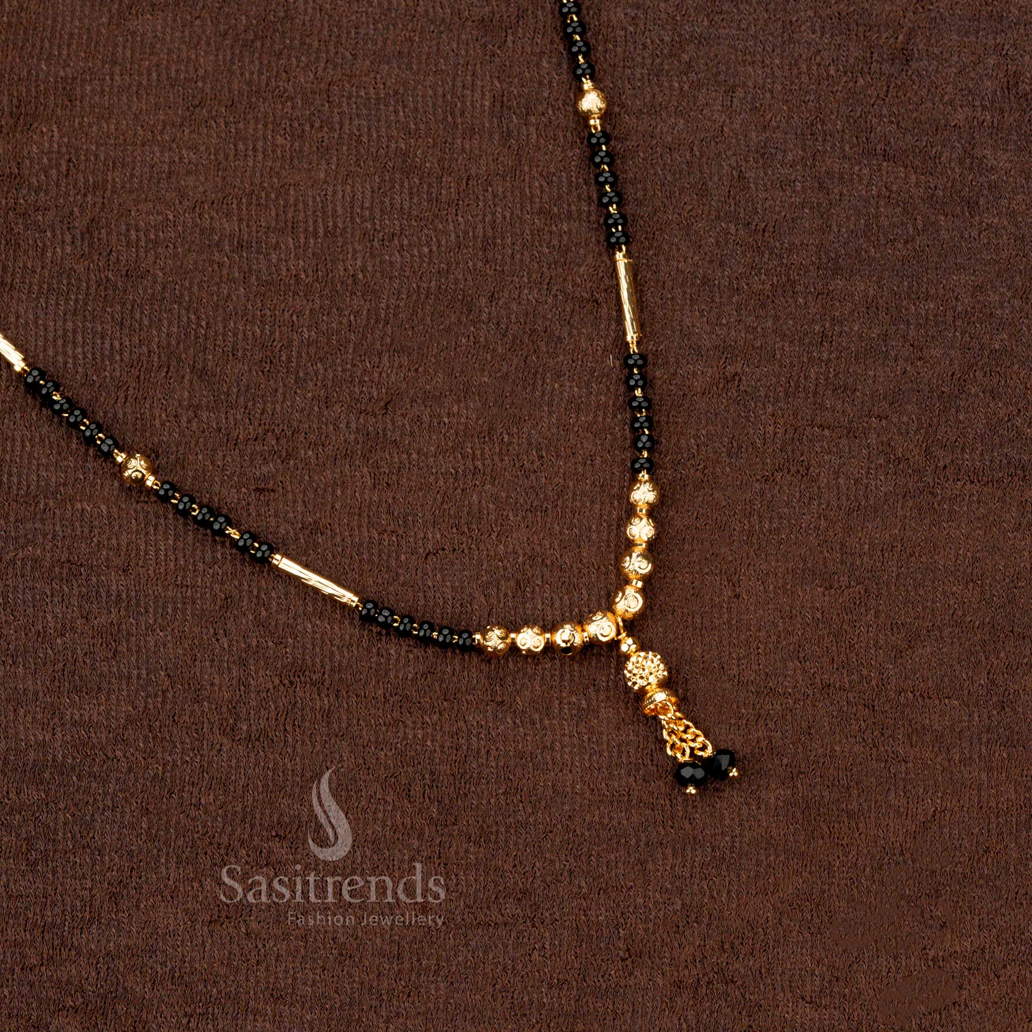 Stylish Collection of Micro Gold Plated Beaded Mangalsutra Black Beads Chain – Traditional & Festive Wear - Sasitrends - Image 20