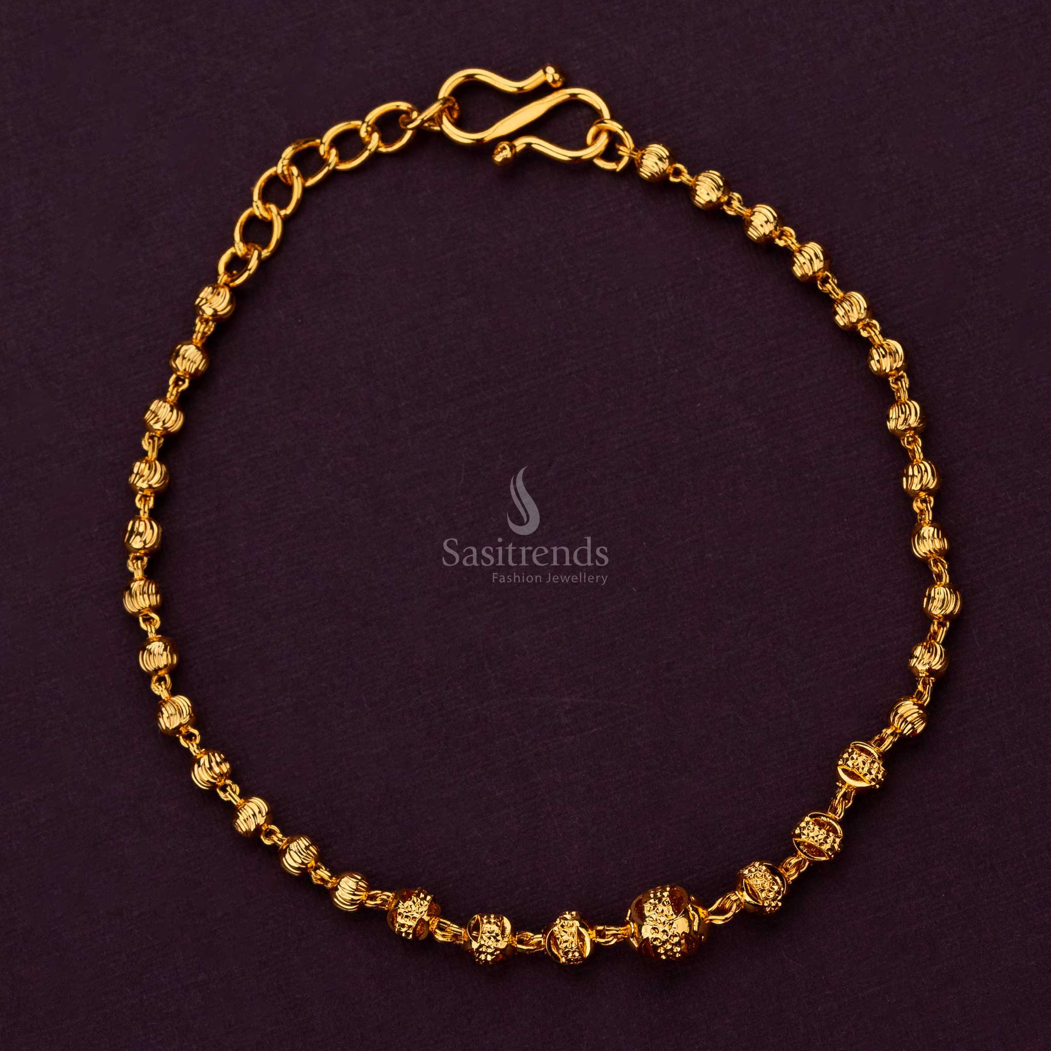 Collection of One Gram Micro Gold Plated Ball Design Bracelets for Women - Sasitrends - Image 12