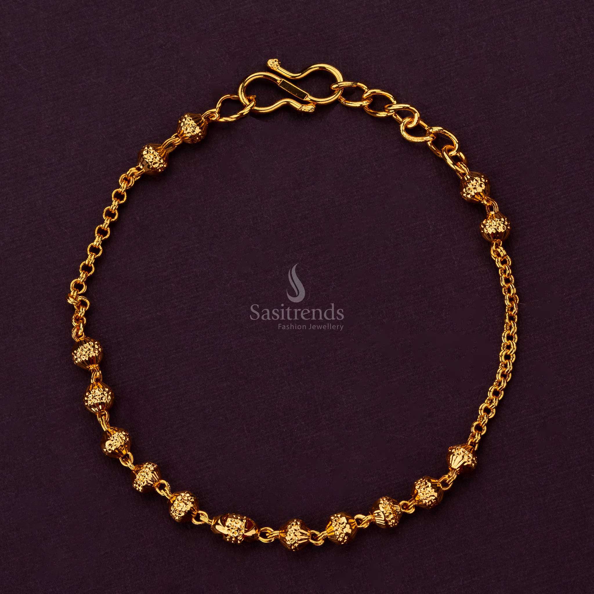 Collection of One Gram Micro Gold Plated Ball Design Bracelets for Women - Sasitrends - Image 5