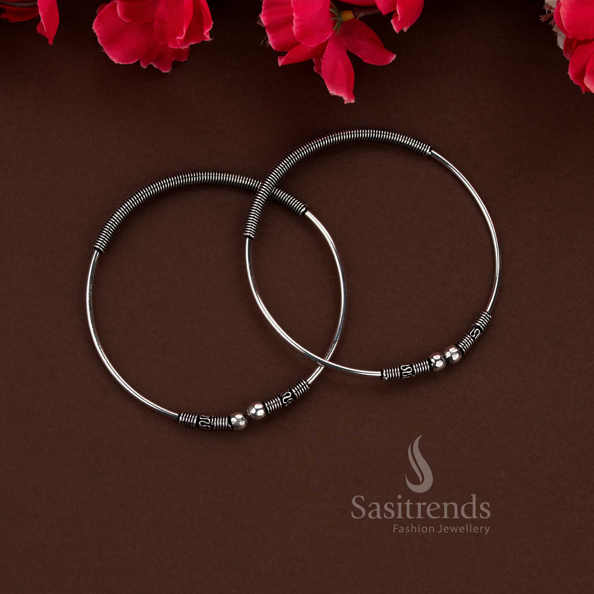 Oxidised Kada Style Anklets (Payal) – Traditional Silver Look Designs | Everyday Wear - Image 6