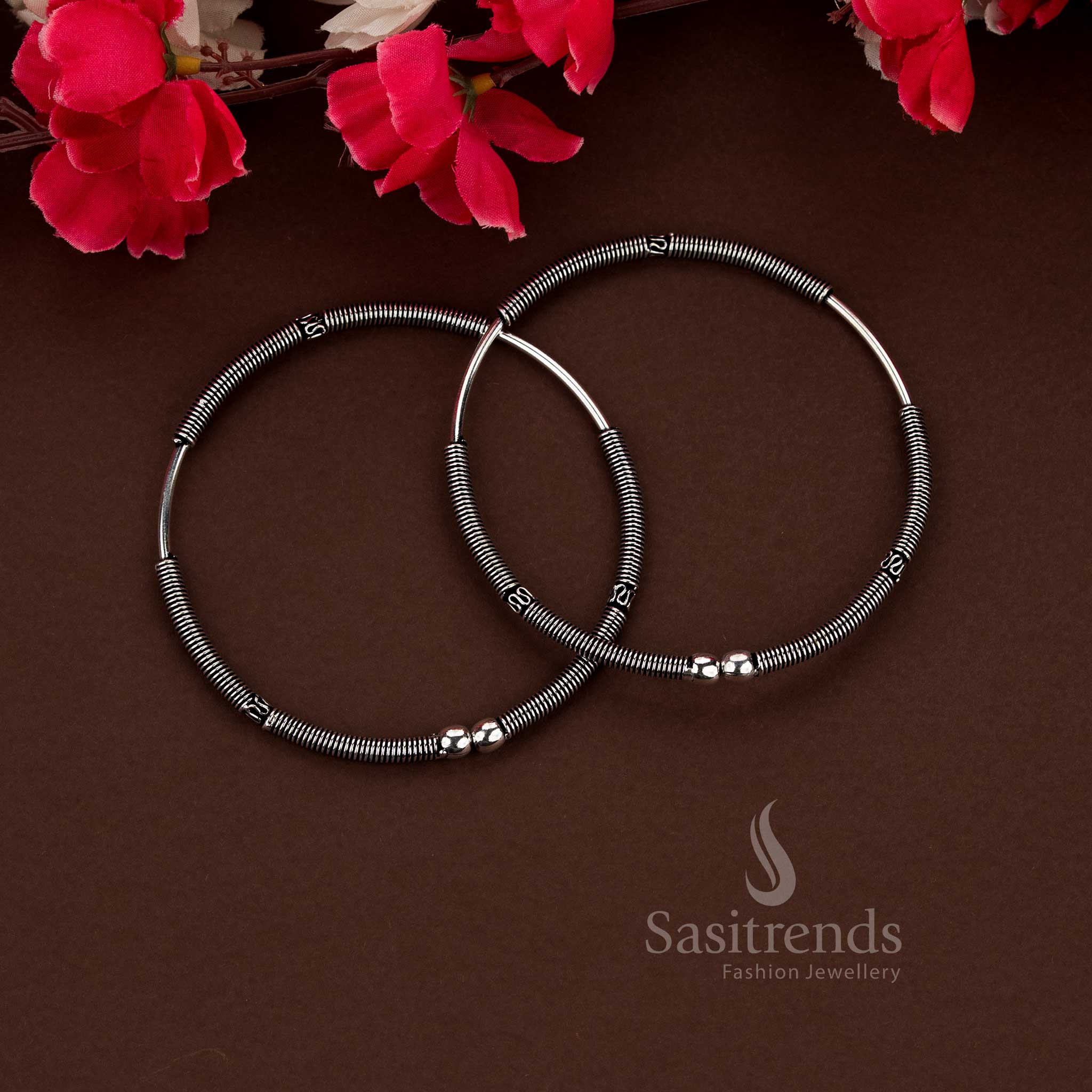Oxidised Kada Style Anklets (Payal) – Traditional Silver Look Designs | Everyday Wear - Image 8