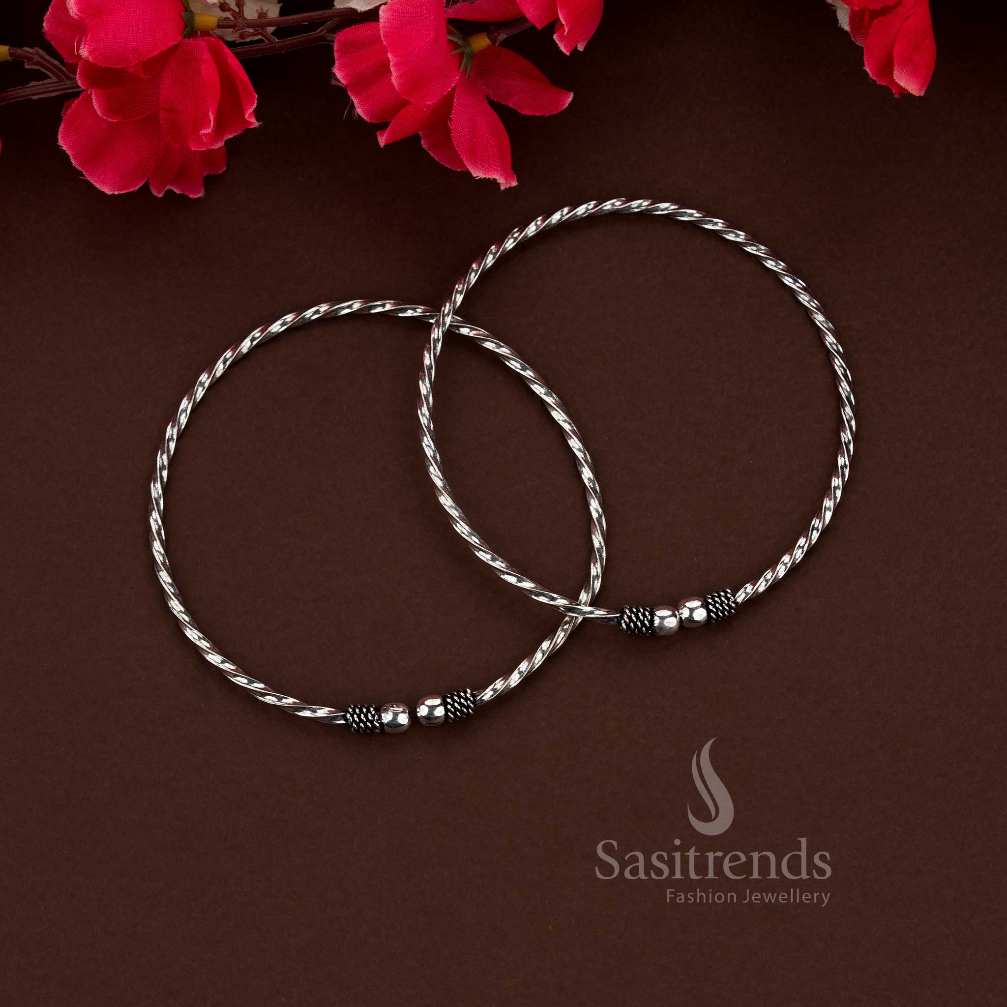 Oxidised Kada Style Anklets (Payal) – Traditional Silver Look Designs | Everyday Wear - Image 9