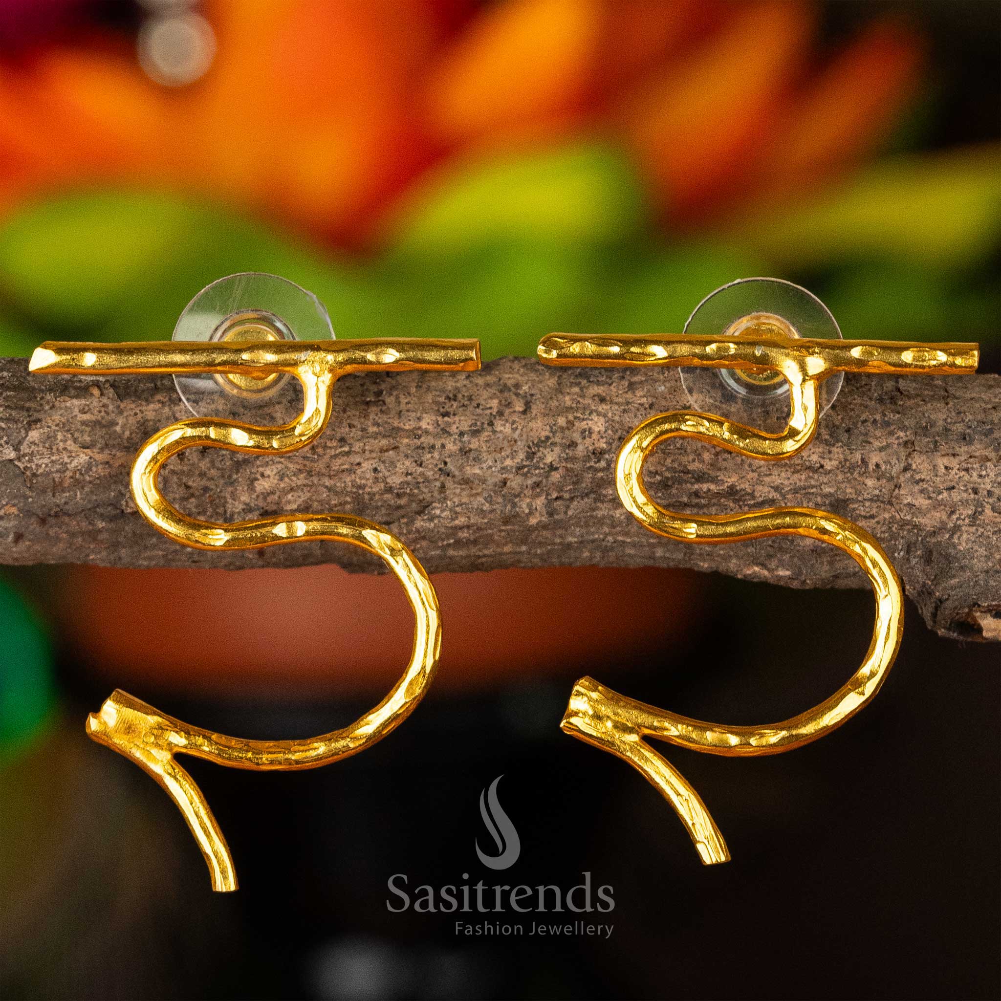 New Arrival: Latest Gold Plated Hindi Alphabet Designer Earrings - Sasitrends - Image 6