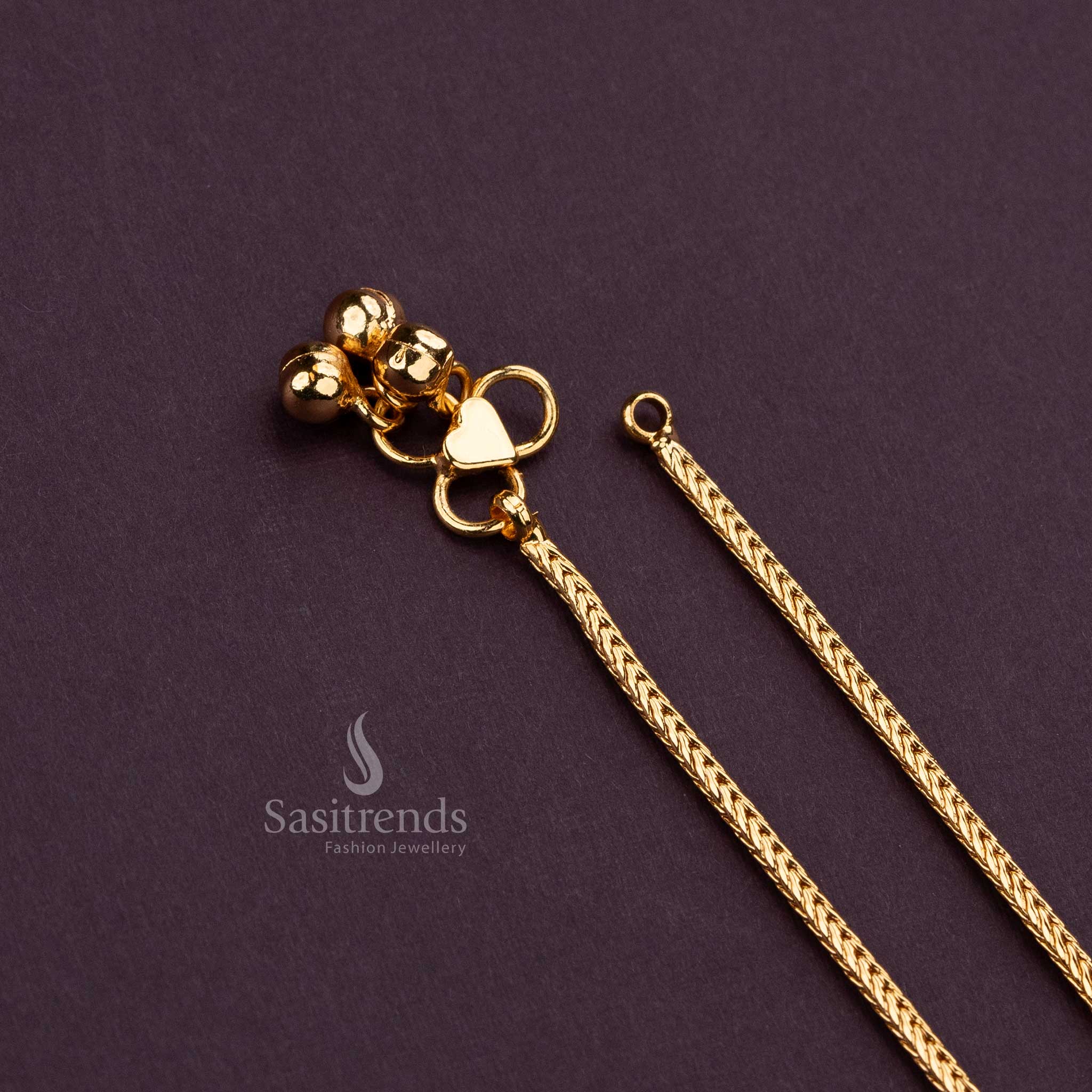Elegant Micro Gold Plated Payal Anklets for Daily Wear  - Sasitrends - Image 2