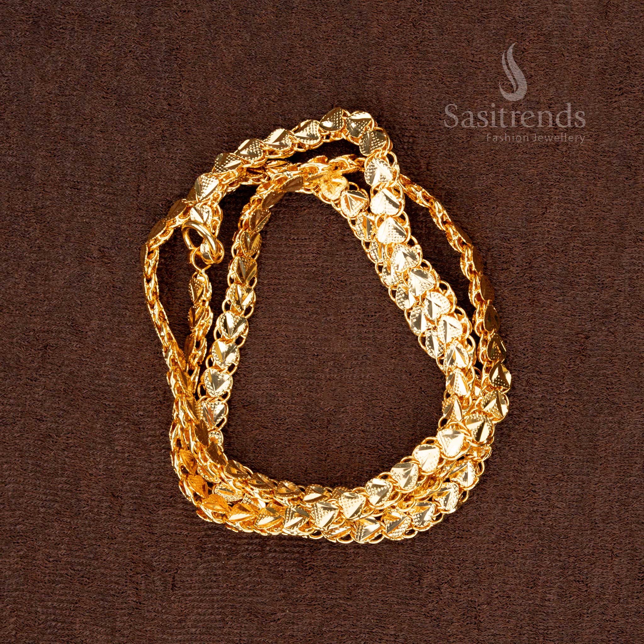 Wonderful Traditional Micro Gold Plated Designer Chain For Festive Wear - Sasitrends