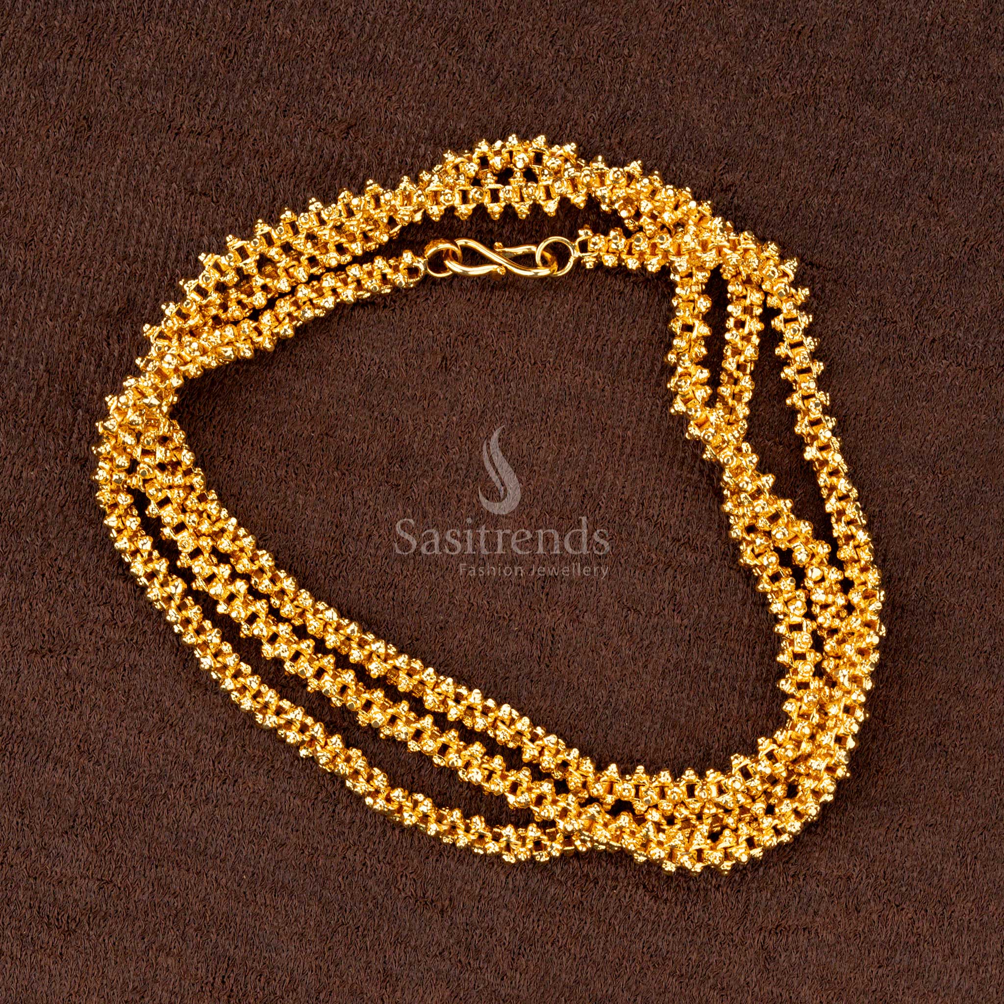 Micro Gold Plated 4 Side Gajiri Chain – Traditional Temple Wear Chain - Sasitrends - Image 3
