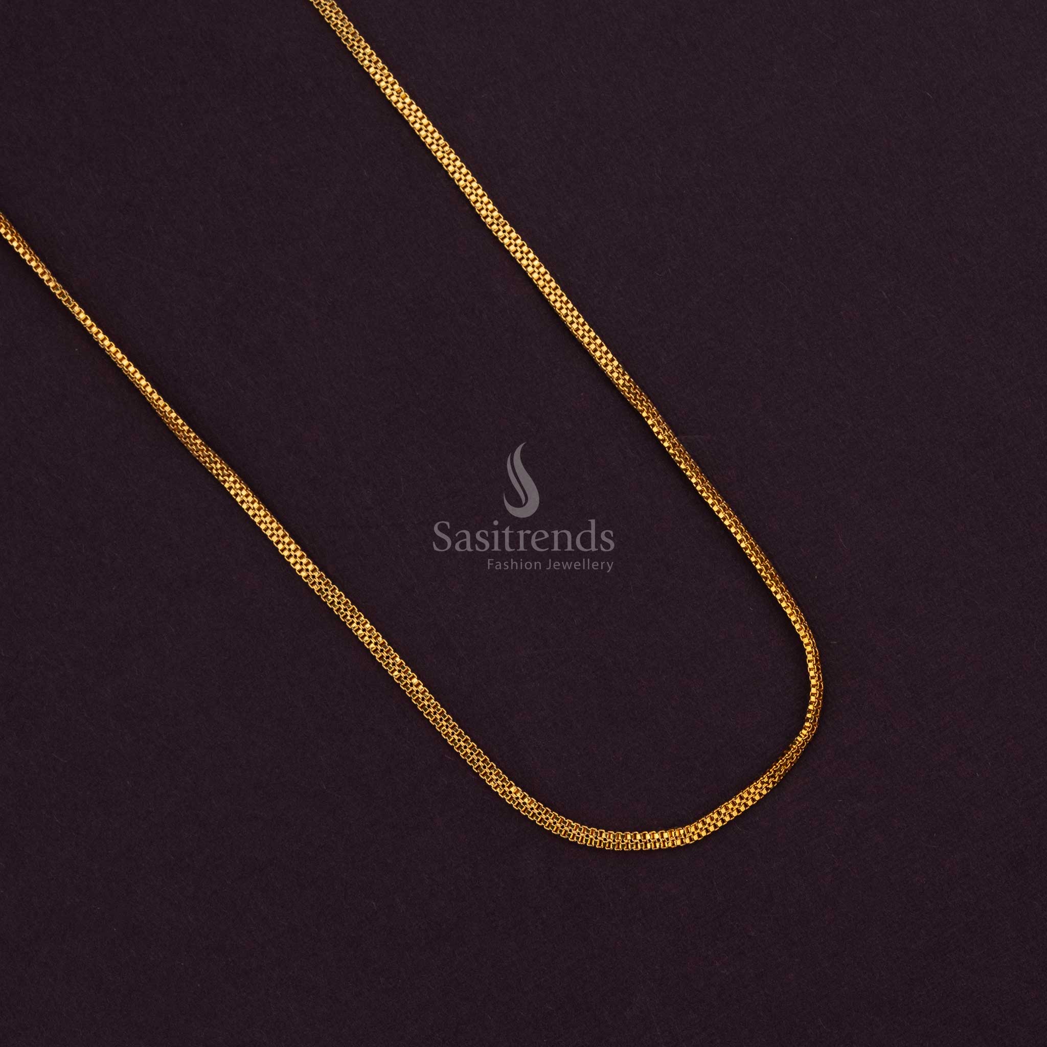 Stunning Micro Gold Plated Flat Mesh Chain with Sleek Finish – Look Like Real Gold - Sasitrends - Image 3