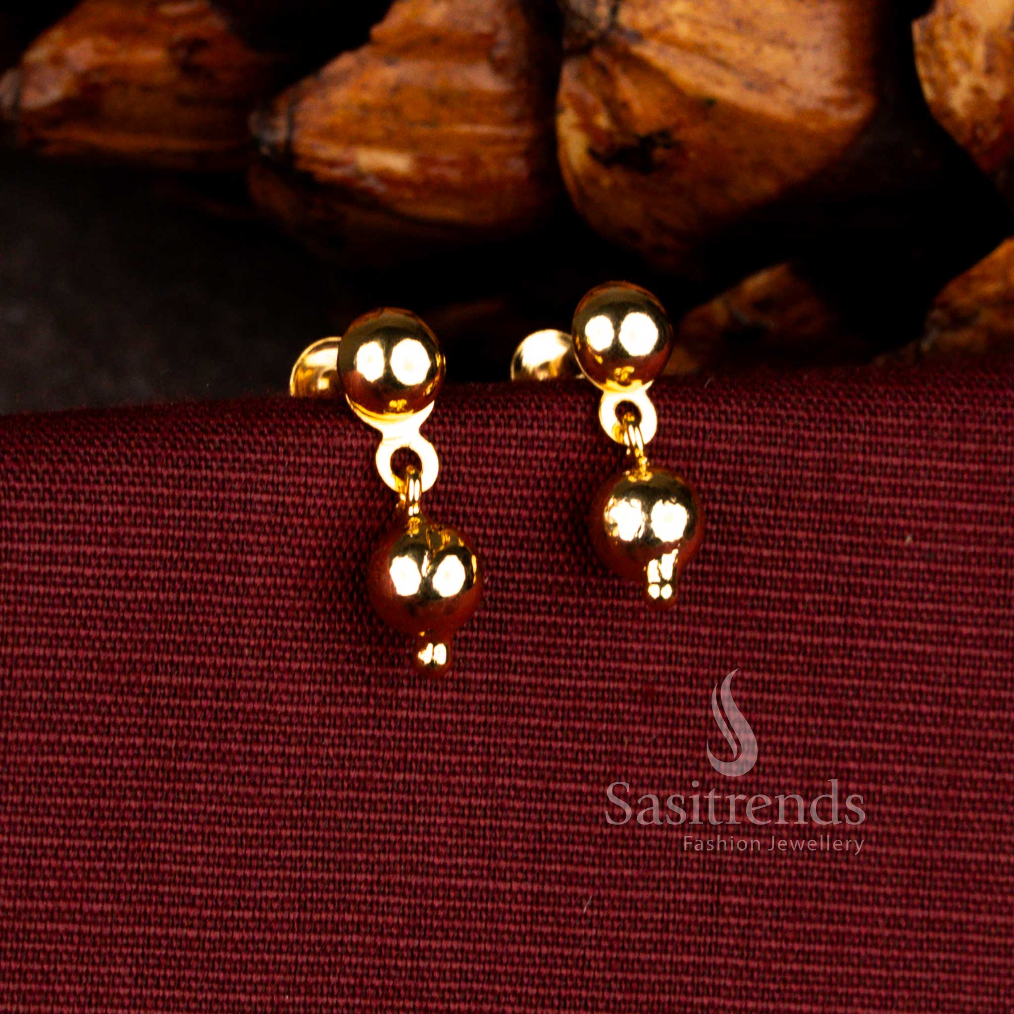 Enchanting Guaranteed Micro Gold Plated Falling Rain Ball Drops Earrings with Cascading Gold Radiance