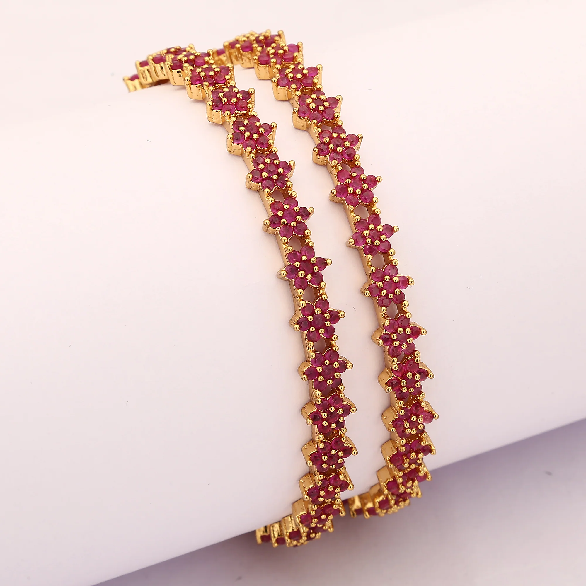 Exclusive Micro Gold Plated American Diamond Stone Bangles - Sasitrends - Image 12